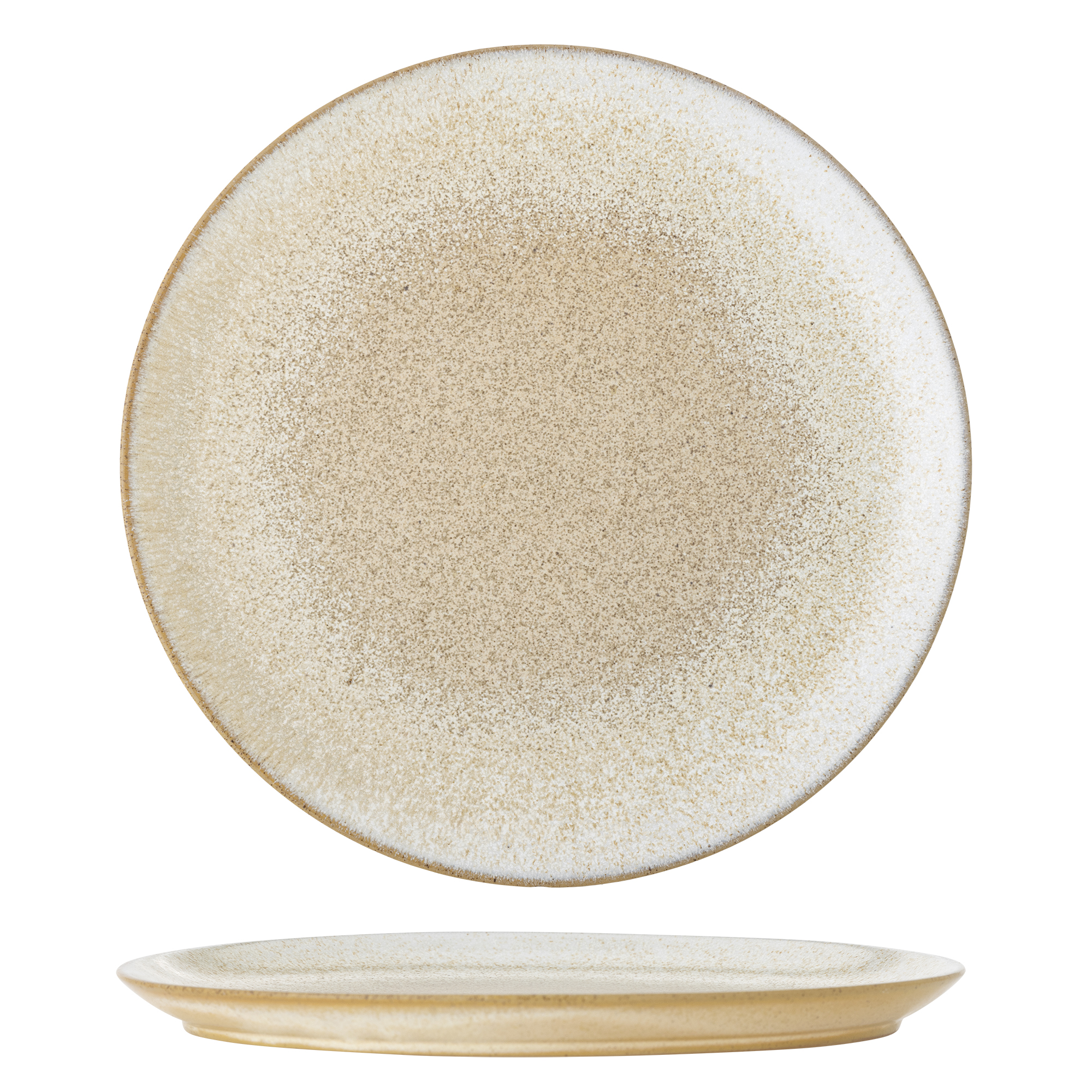 Bloomingville - Paula Tallerken, Natur, Stentøj, D26,5xH2 cm billede