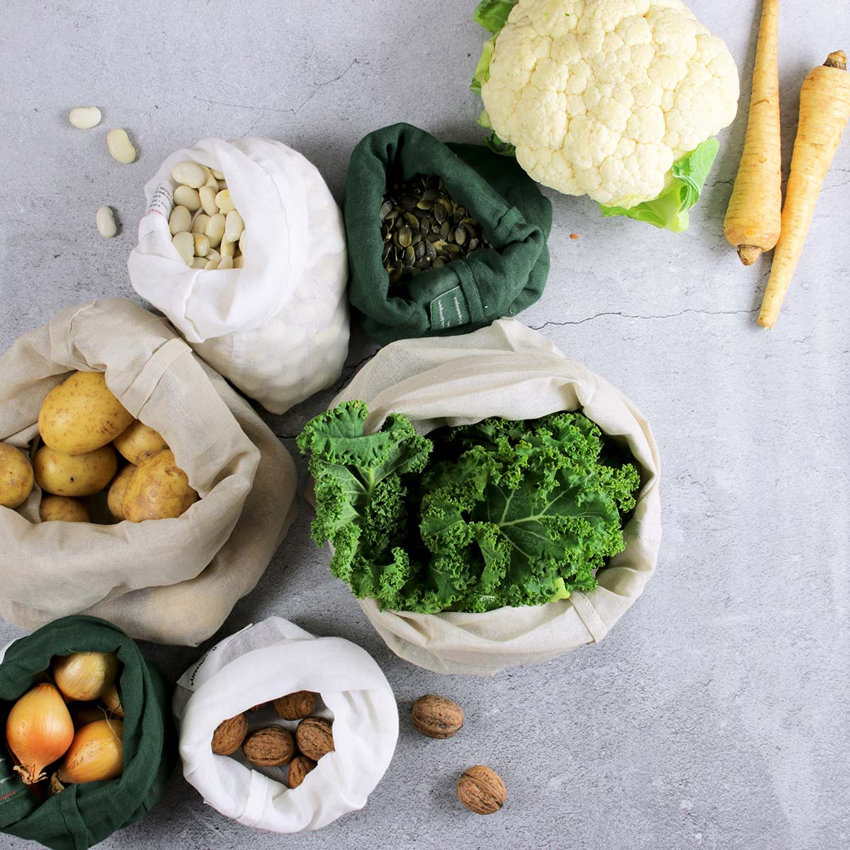 Food bag Sæt, Stone 3 størrelser