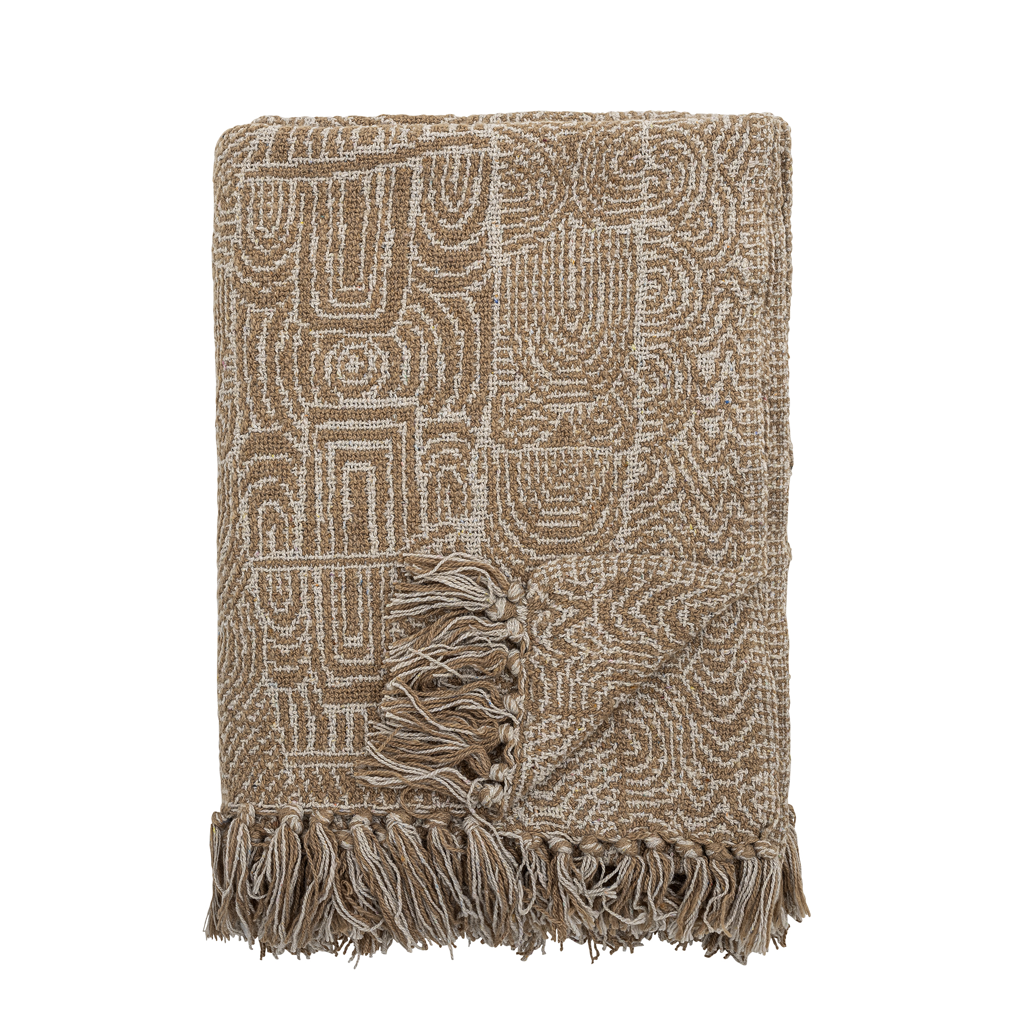 Bloomingville - Bresso Plaid, Brun, Genanvendt Bomuld, L160xW130 cm billede