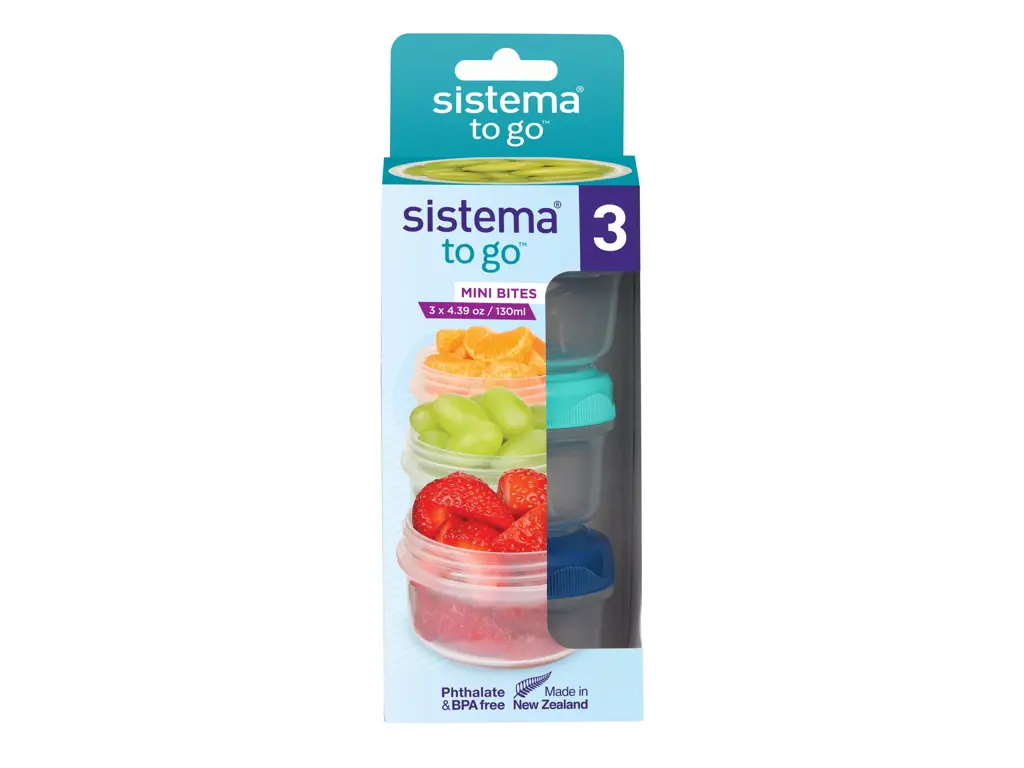Sistema Mini Bites To Go 3Pack 130ml Sistema Mini Bites To Go 3Pack 130ml