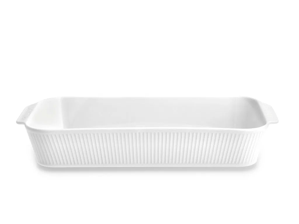 Pillivuyt - Plissé Fad dybt 38 x 21 x 6 cm Hvid