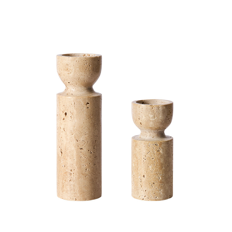 Muubs - Minerva Fyrfadsstage - S/2 - Creme, Ø5,5xH17,5 cm