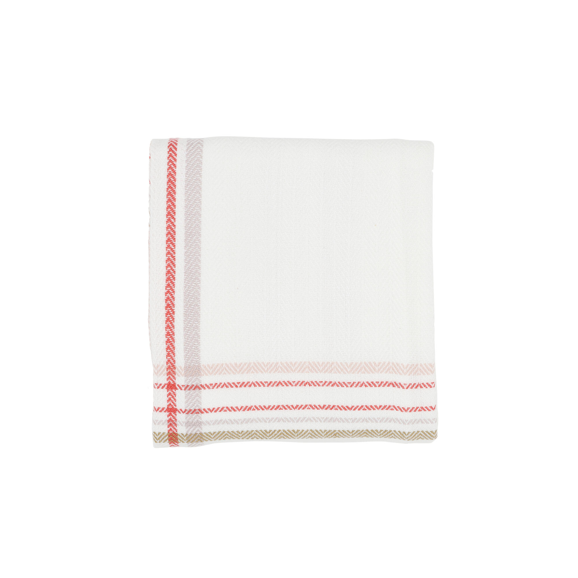 Viskestykke - Naturhvid med røde nuancer Viskestykke - Naturhvid med røde nuancer