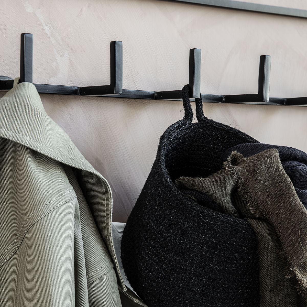 Knagerække, Rack, L 60 cm, sort