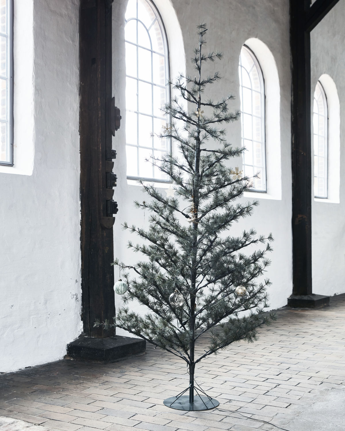 Juletræ, Pin, Natur H220 cm, LED lys