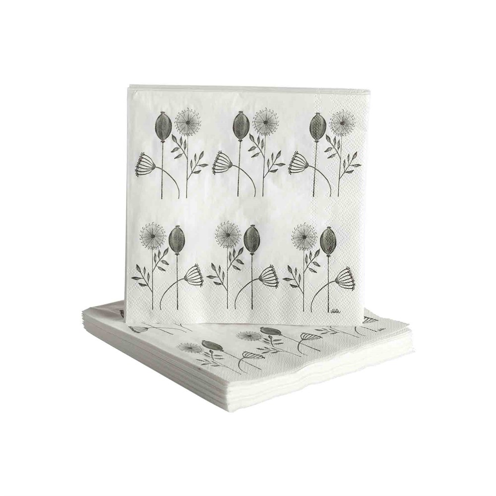 Nääsgränsgården - Paper napkins Seed black 20pcs, 33x33cm