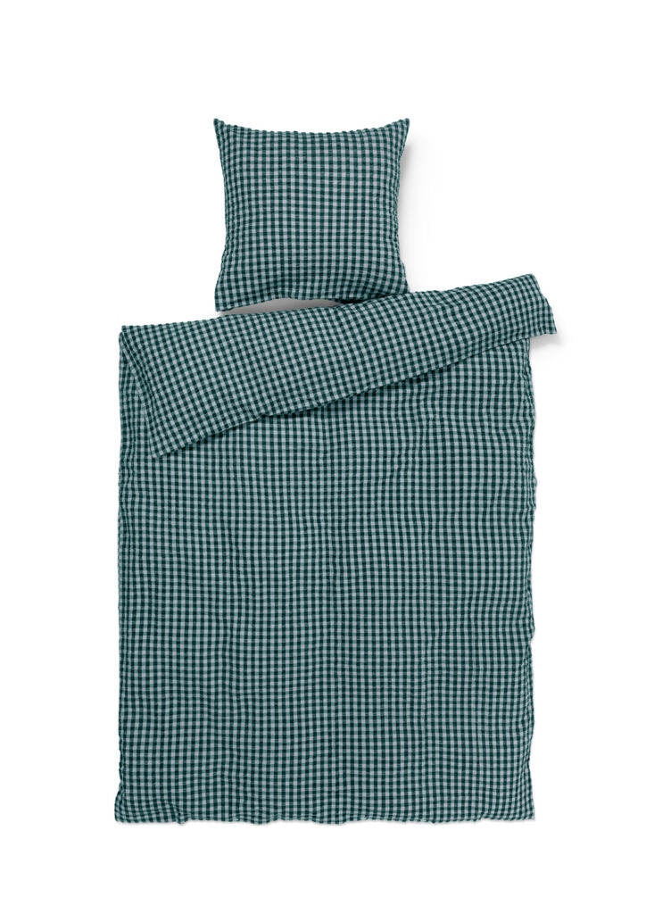 Bæk&Bølge Sengetøj 140x220 cm grøn/lys blå Bæk&Bølge Sengetøj 140x220 cm grøn/lys blå