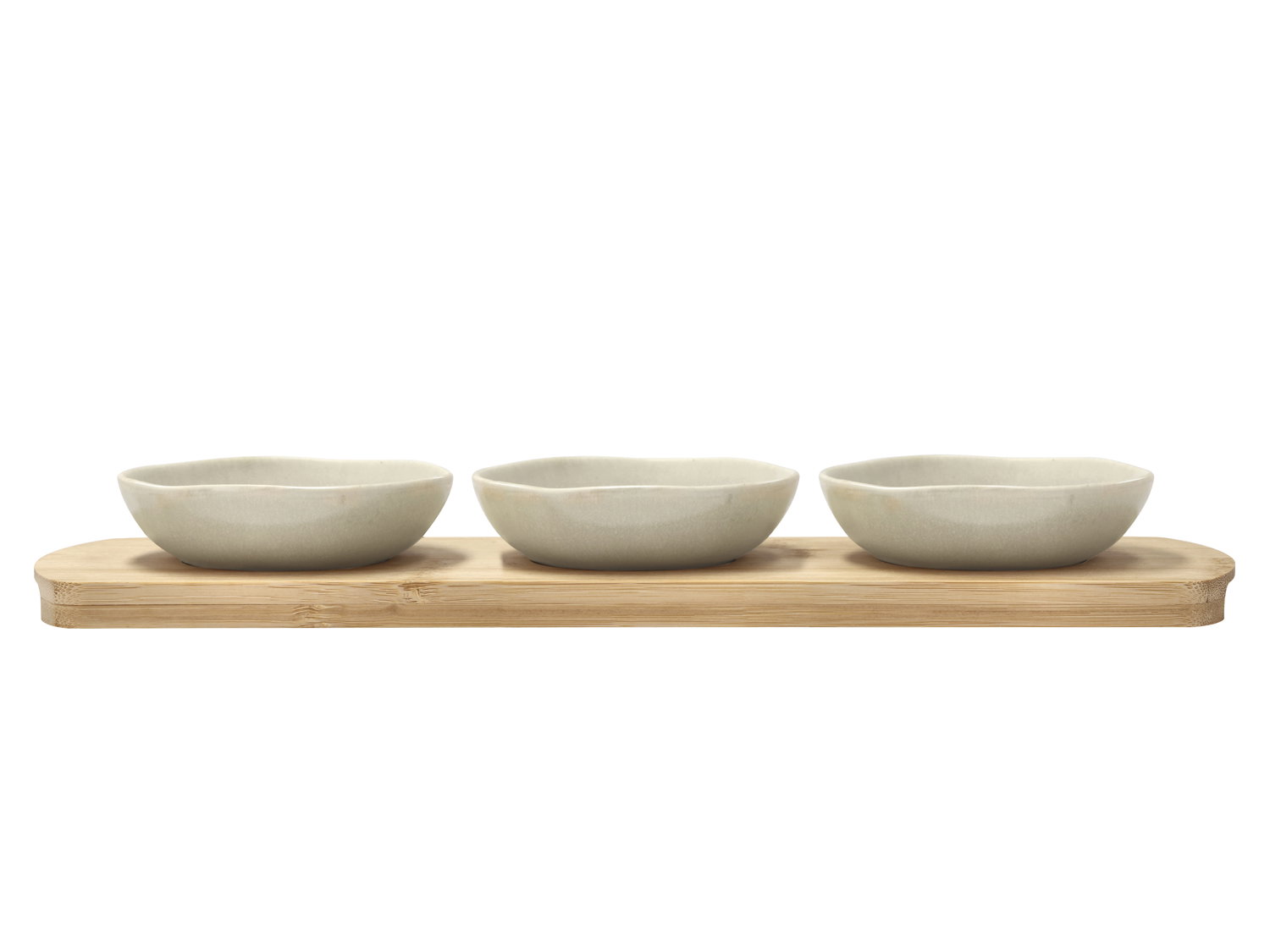 Villa Collection - Bambusbakke med 3 skåle Shoku 32x10 cm Soft Beige