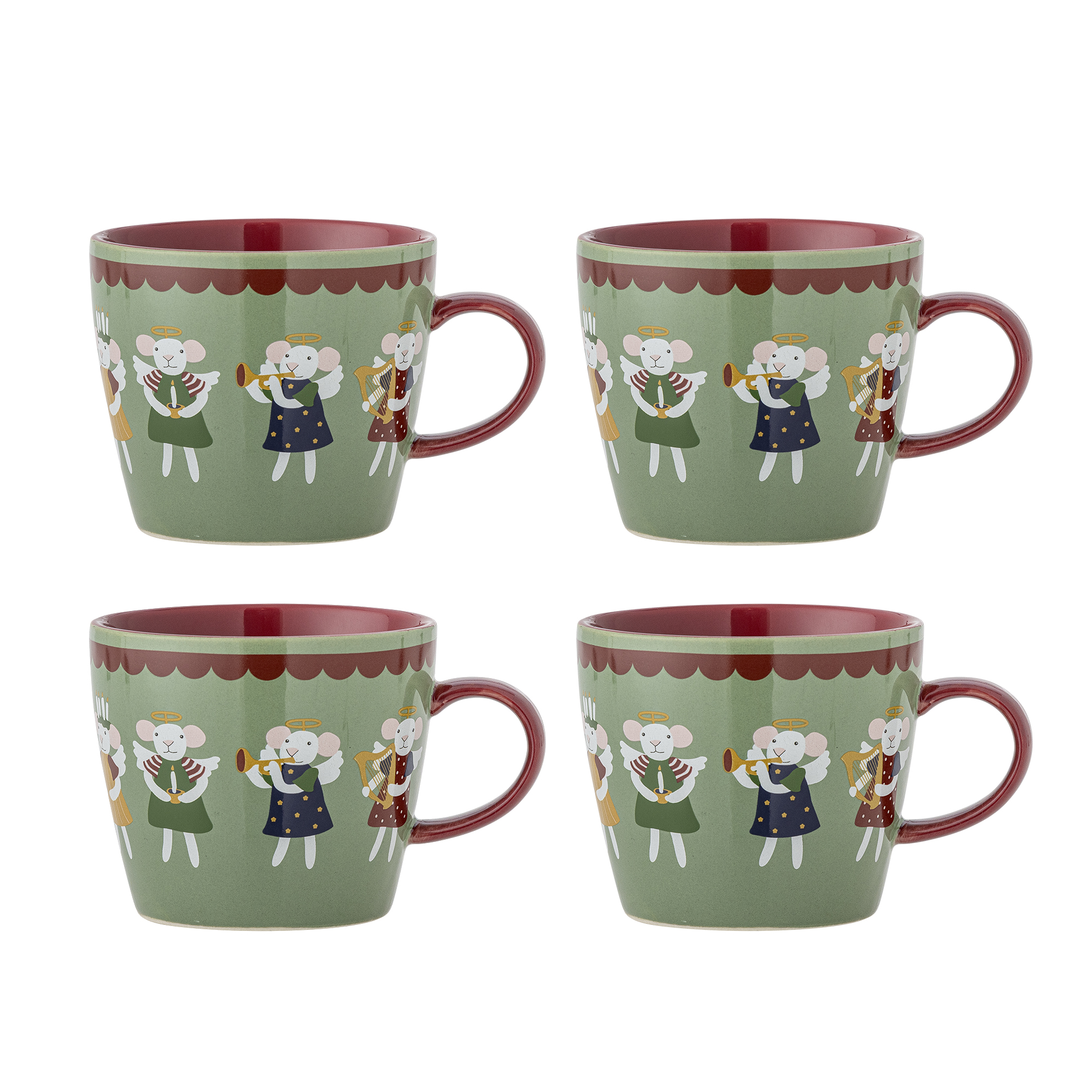 Bloomingville - Peo Krus, Grøn, Stentøj, D9,5xH8 cm, Set of 4