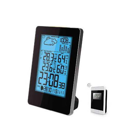 Plus termometre Inde & ude Trådløs vejrstation Sort Plus termometre Inde & ude Trådløs vejrstation Sort