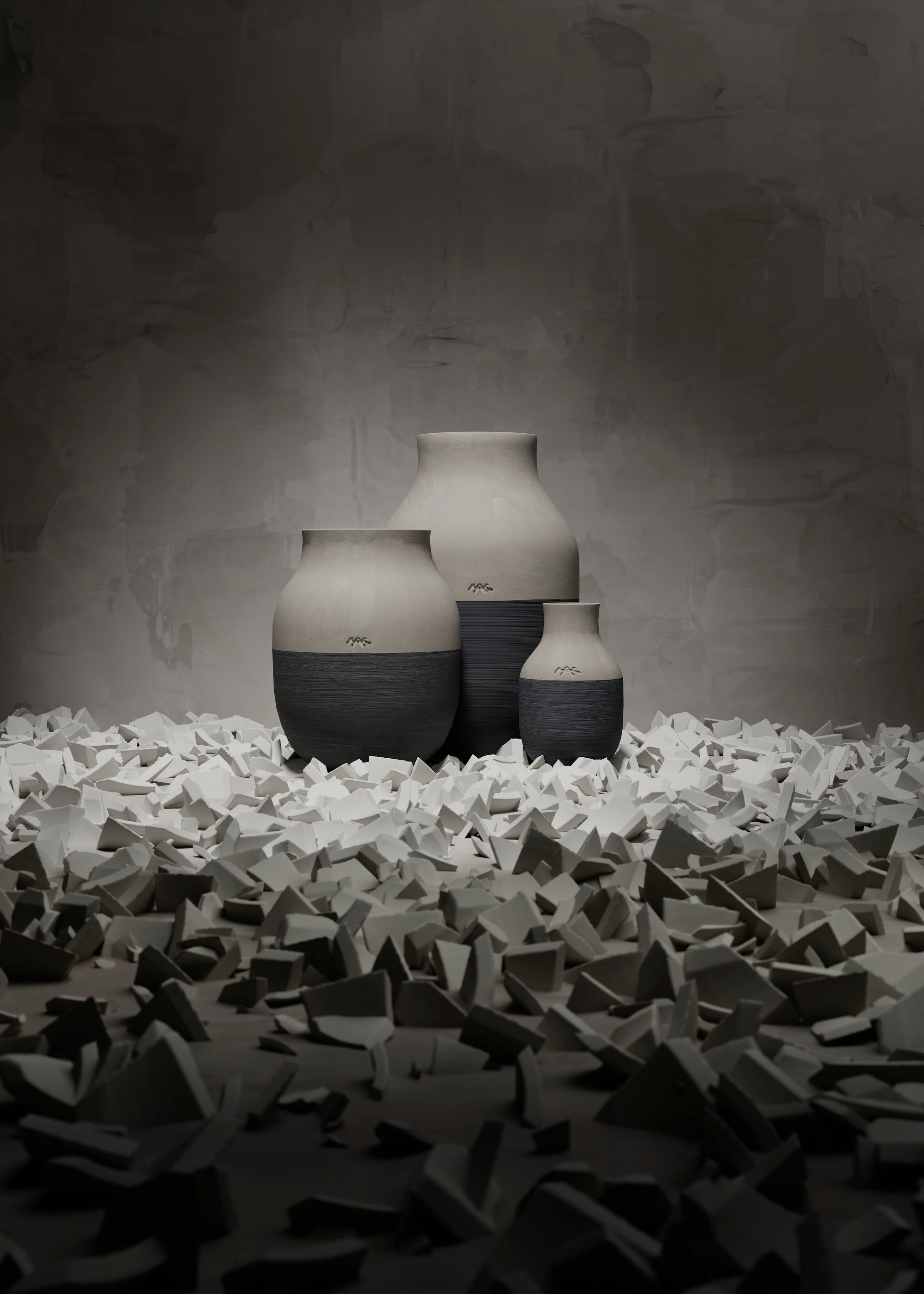 Omaggio Circulare Vase H20 cm antracitgrå Omaggio Circulare Vase H20 cm antracitgrå