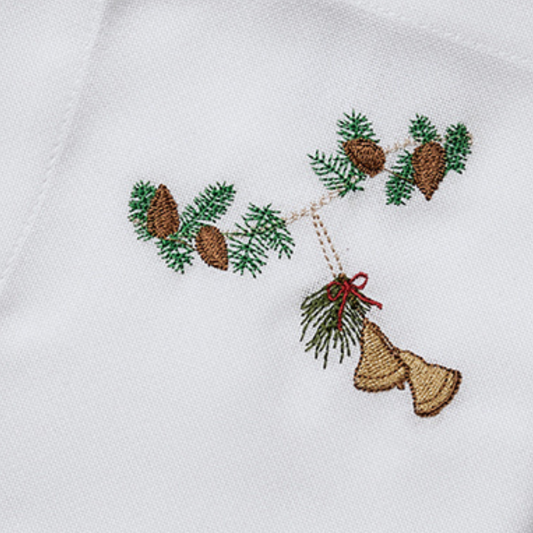 Langkilde & Søn - Juleserviet med juleklokker, 50 x 50cm