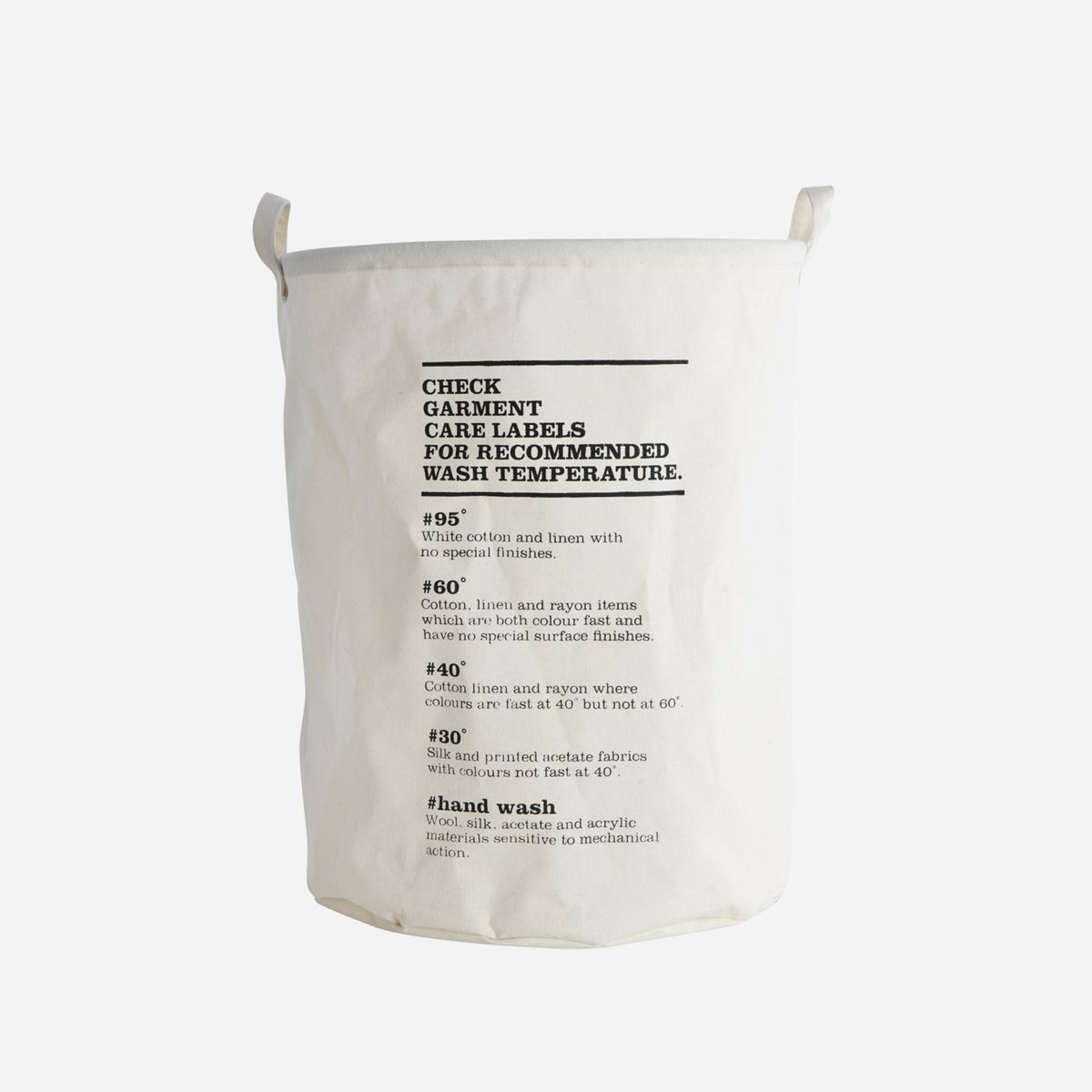 Vasketøjspose, wash Instructions, H 50 cm Vasketøjspose, wash Instructions, H 50 cm
