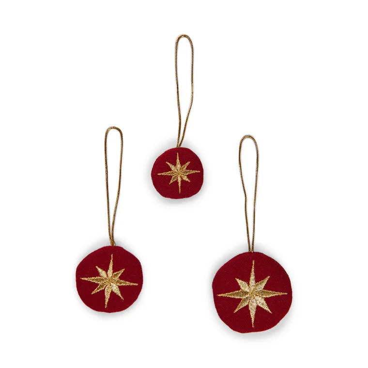 Langkilde & Søn -  Stjerne julepynt, rød, 3 stk.