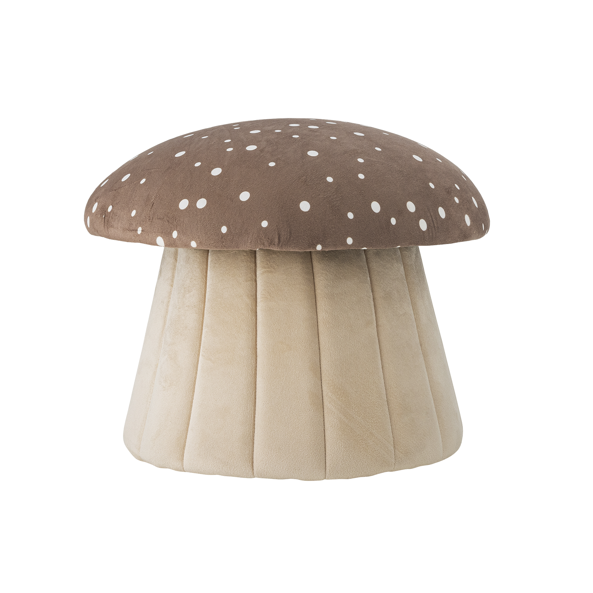 Bloomingville - Lue Puf, Brun, Polyester, D37xH30 cm