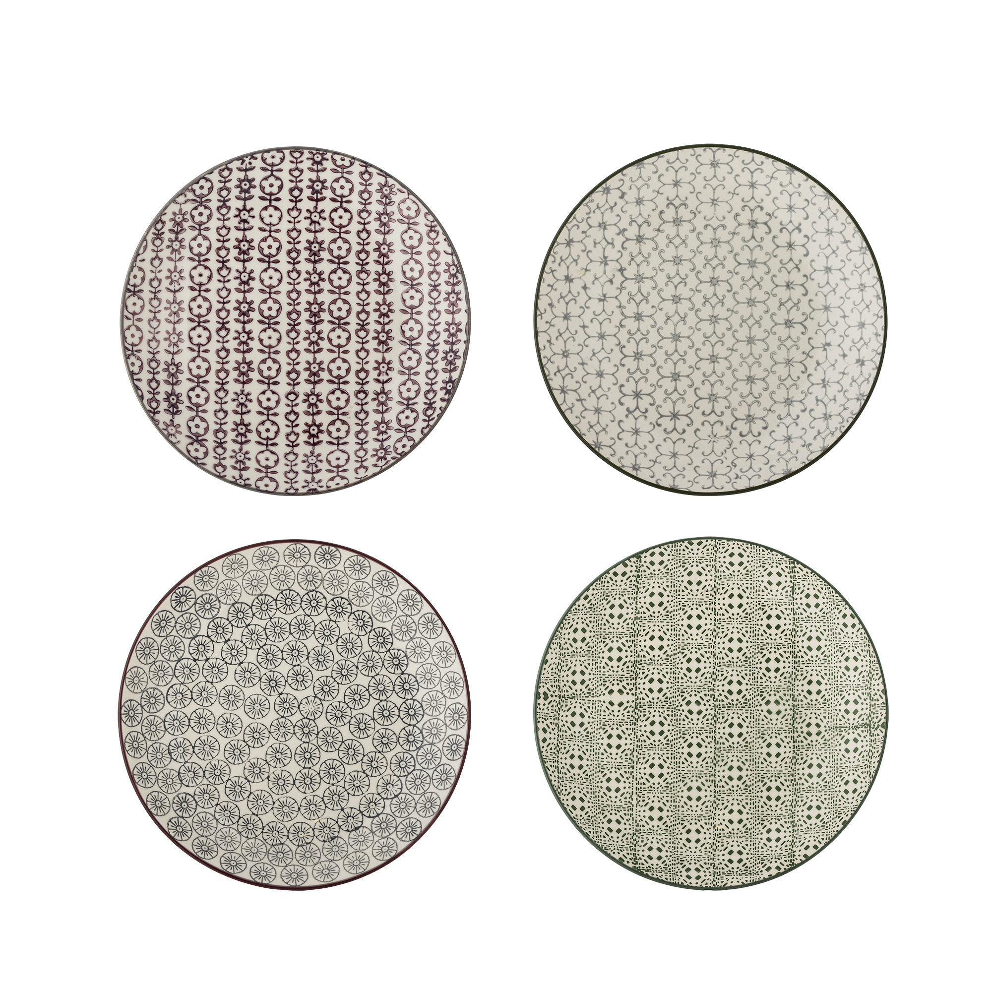 Bloomingville - Karine Tallerken, Multifarvet, Stentøj, D20xH2,5 cm