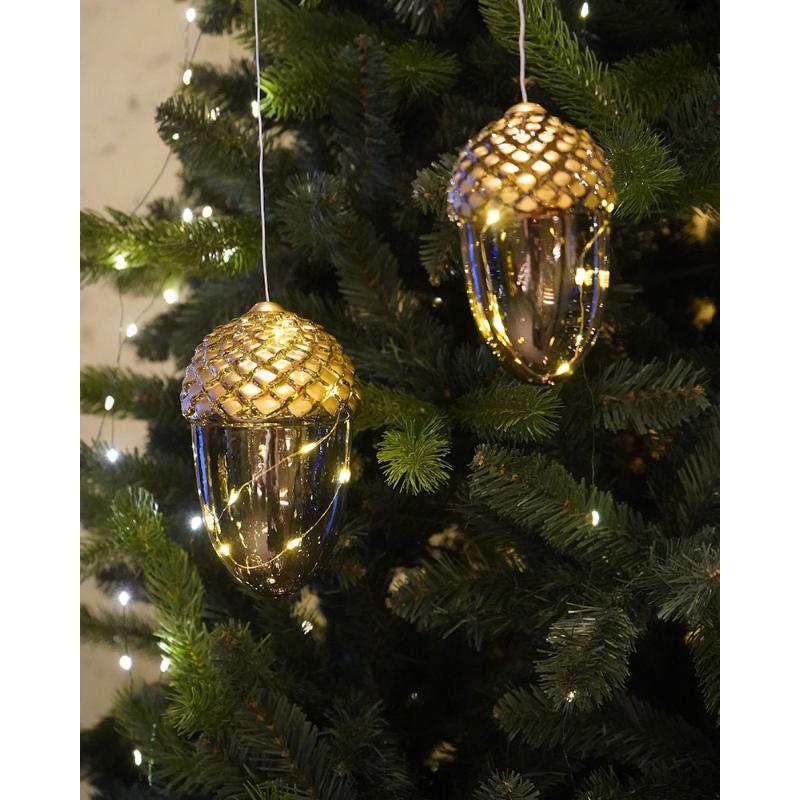 Sirius - Celina Agern H16 cm. 8 LED, Mørk Eg/Guld