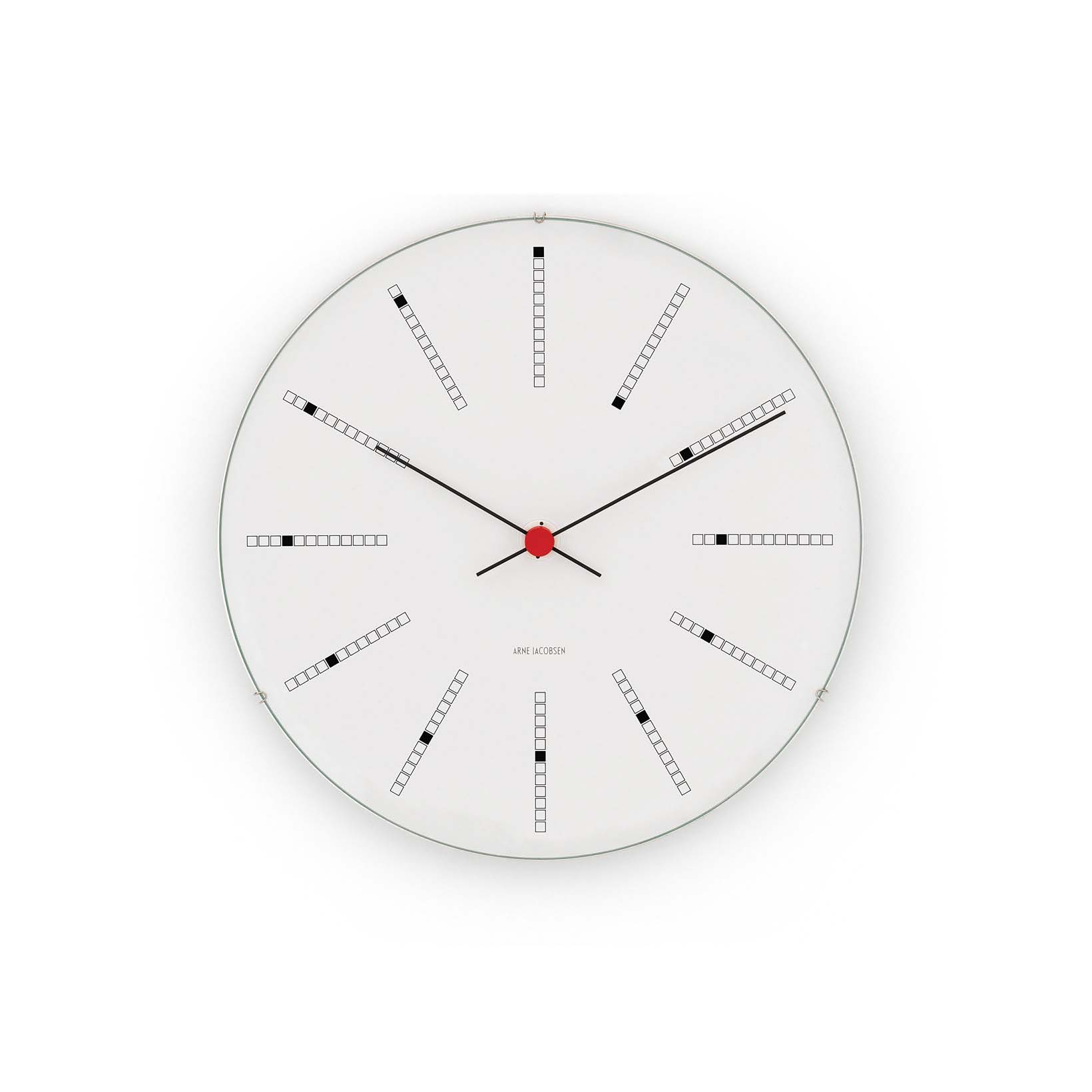 Arne Jacobsen - Bankers Vægur Ø29 cm hvid/sort/rød