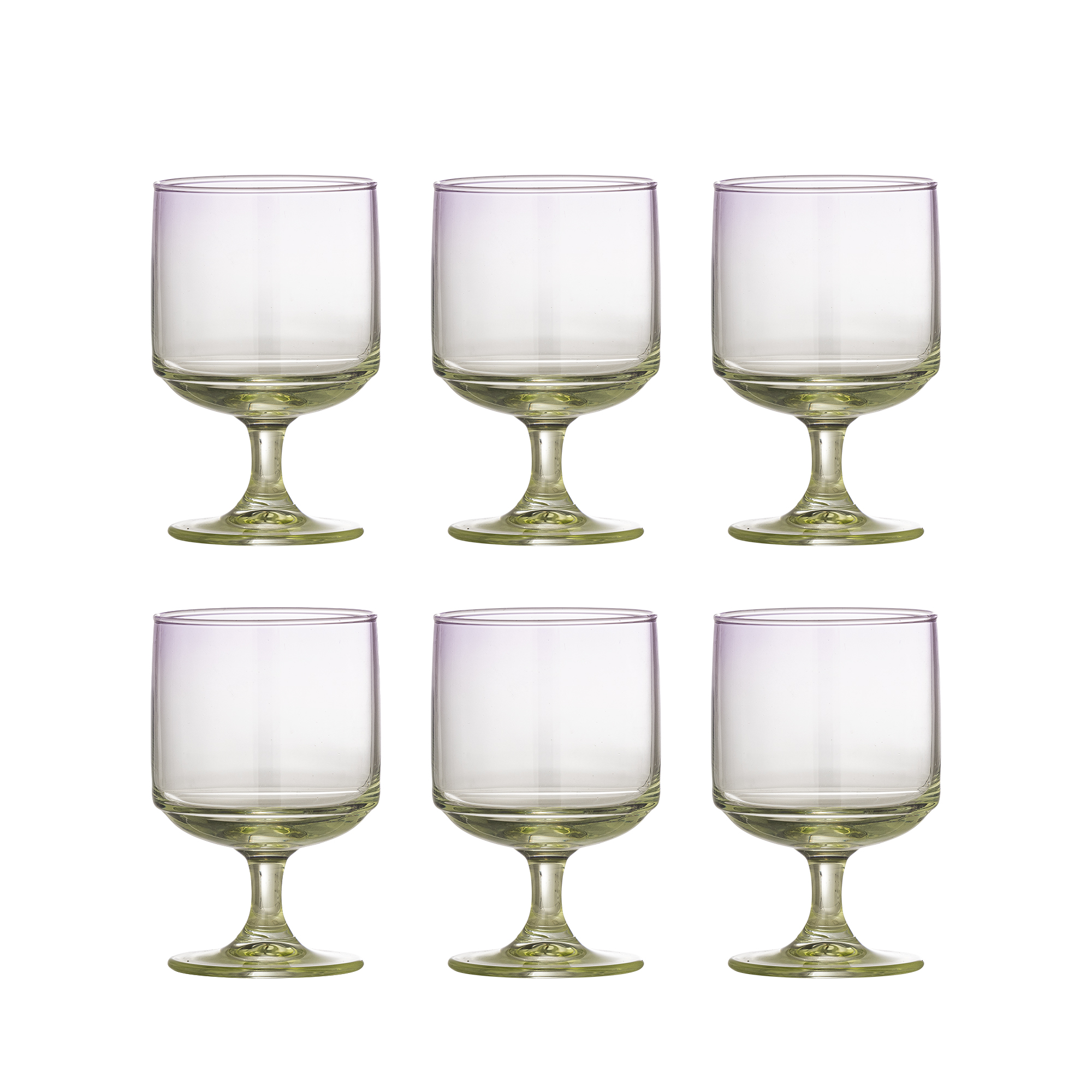 Bloomingville - Luciana Drikkeglas, Lilla, Glas, D7,5xH12,5 cm, Set of 6 billede
