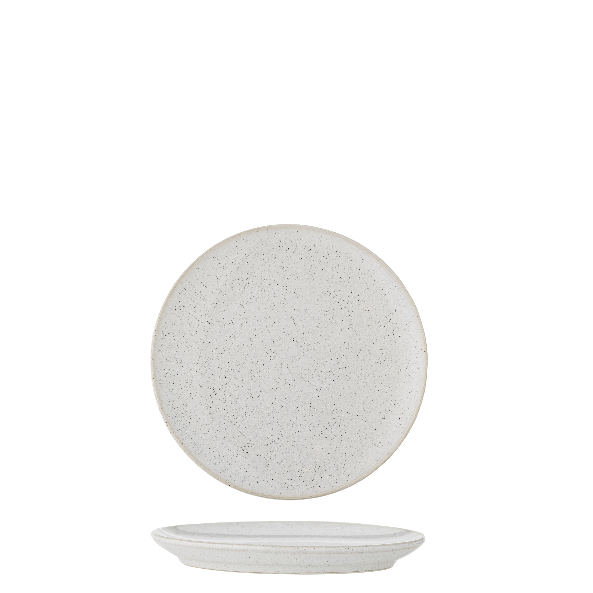 Bloomingville - Addison Tallerken, Hvid, Stentøj, D16xH1,5 cm billede