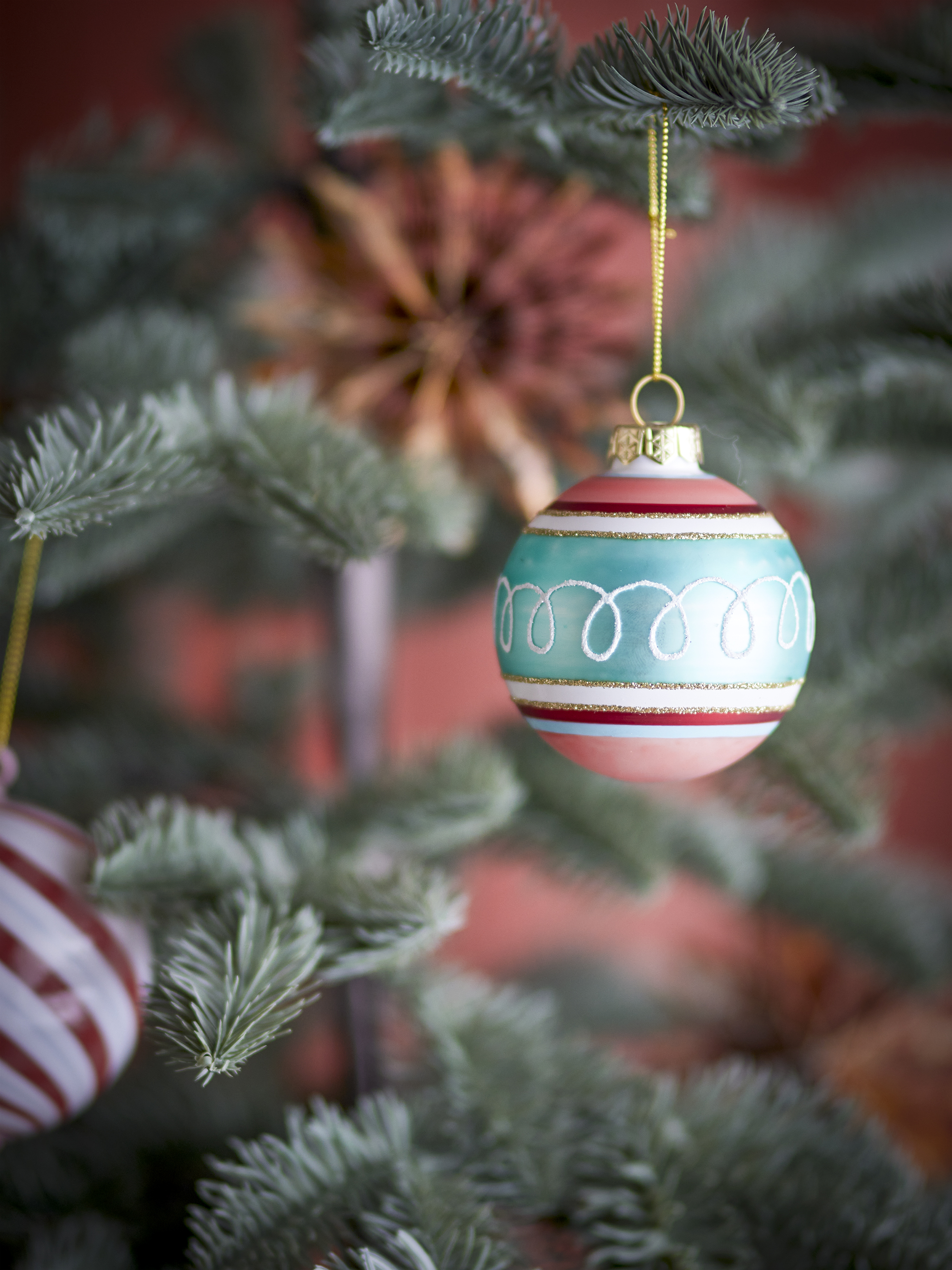Kota Ornament, Multifarvet, Glas, D7 cm