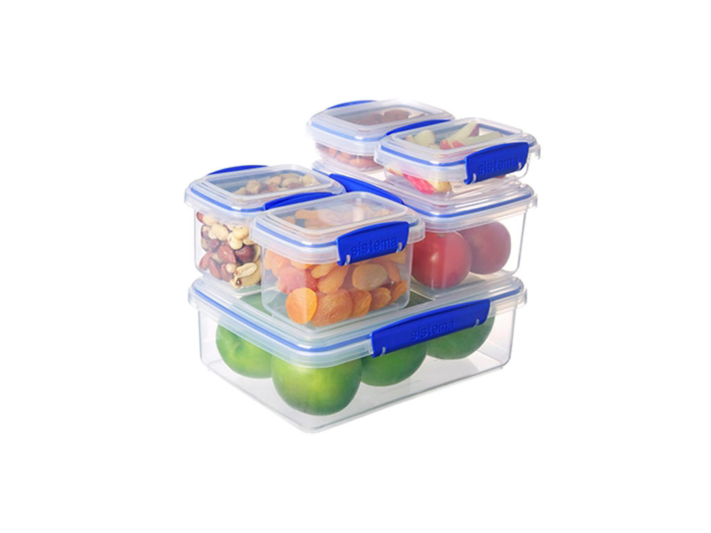 Sistema - Rectangular 6Pack 2x200ml + 2x400ml + 1x1L + 1x2L