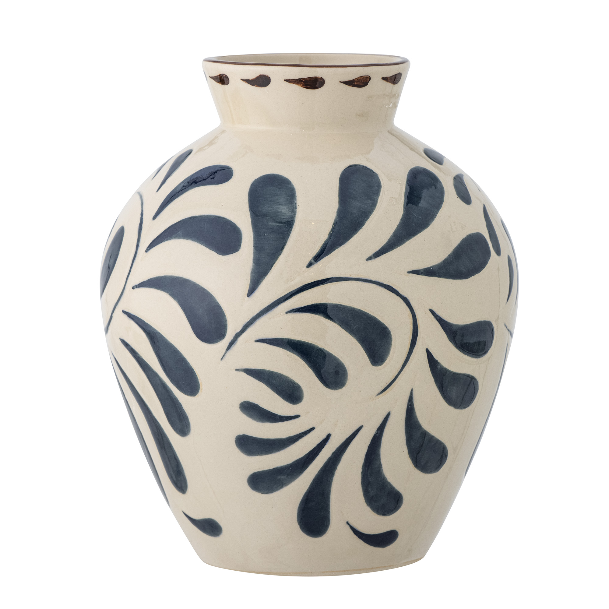 Bloomingville - Heikki Vase, Blå, Stentøj, D20xH24 cm billede