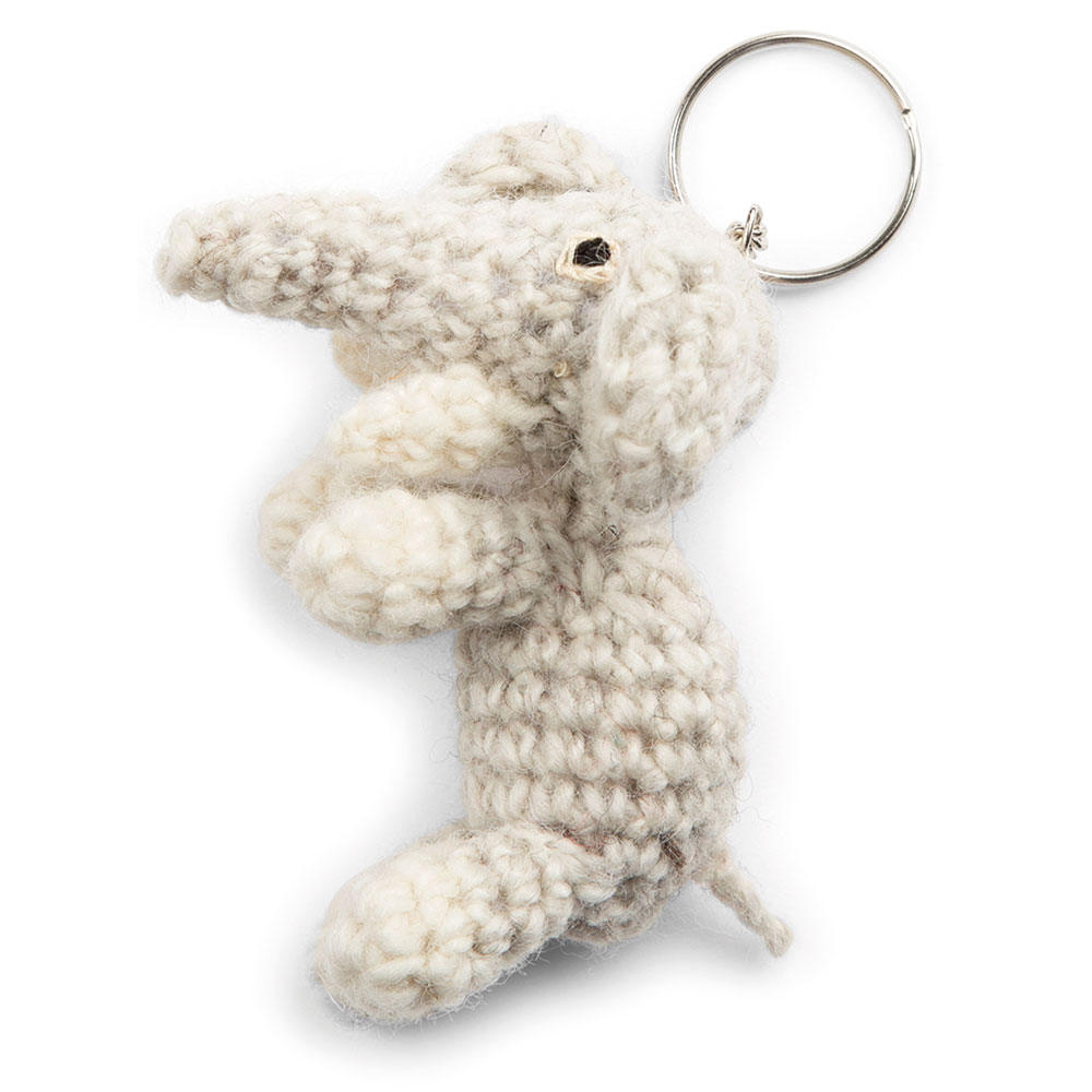 Keychain, Elephant, Light Grey