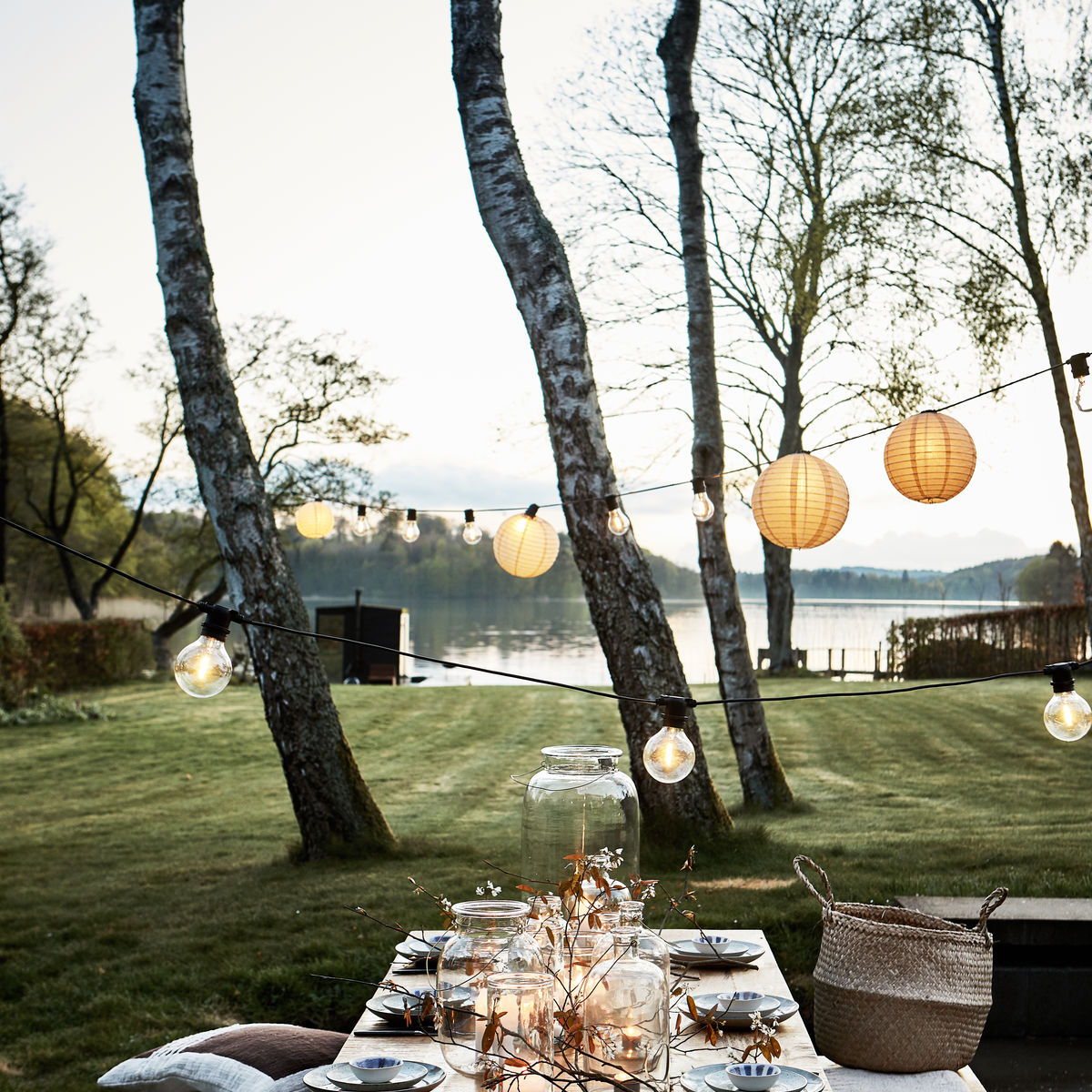 Soni Lampeskærme til lyskæde, Ø 15 cm, 10 stk., sand