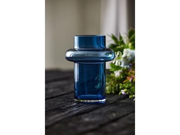 Lyngby Glas Tube Vase 20 cm Dark Blue*