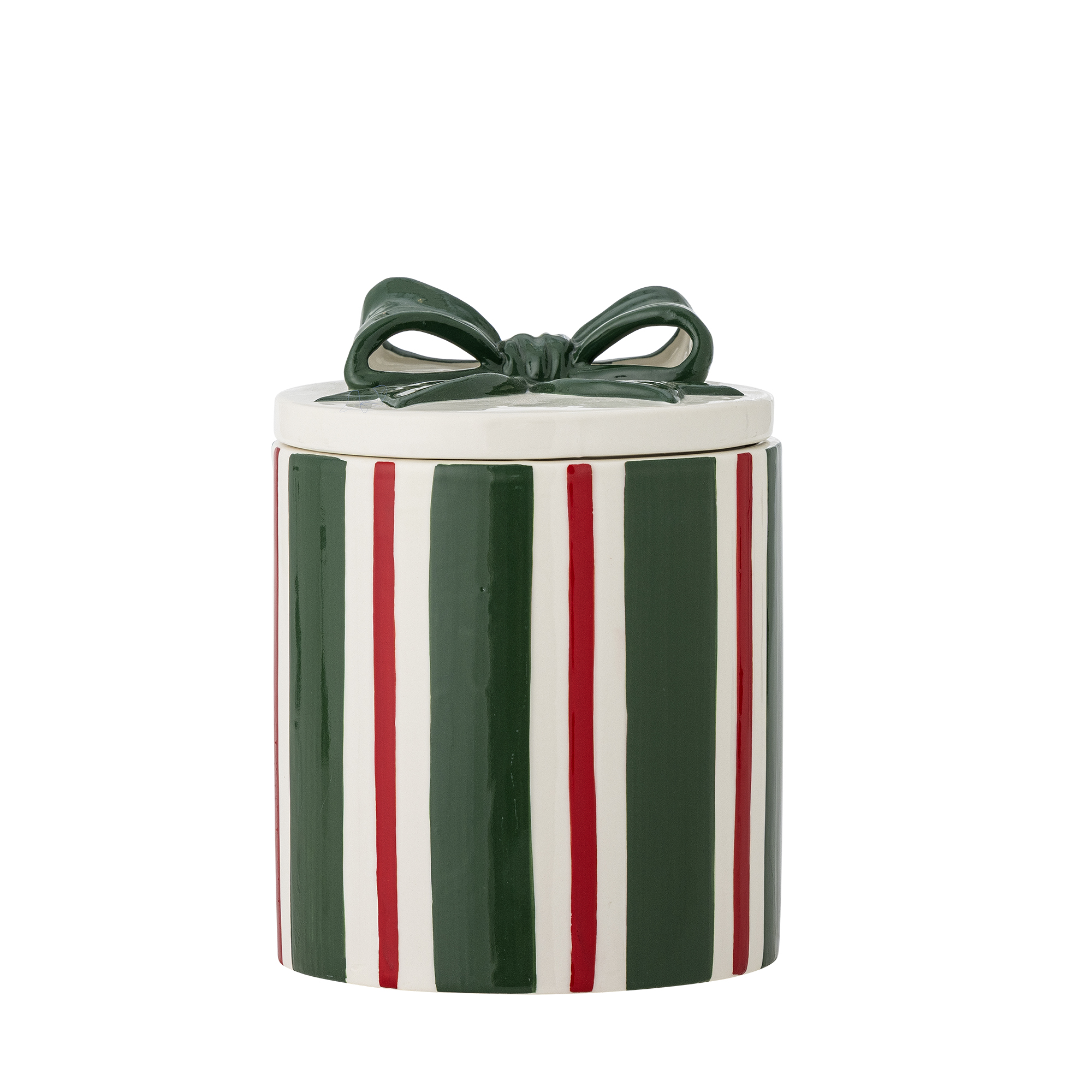 Bloomingville - Marnia Krukke m/låg, Grøn, Stentøj, D12,5xH16 cm