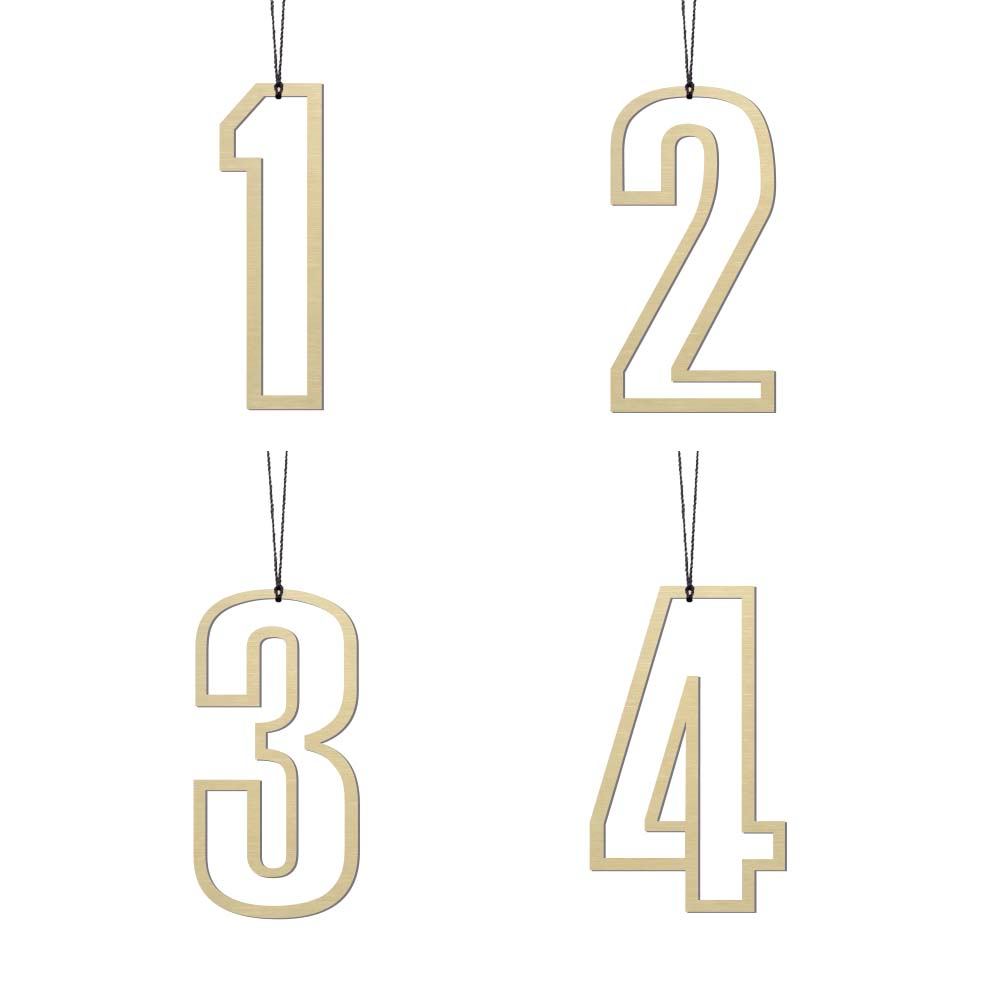 Advents tal - nr.1-4, messing - streg Advents tal - nr.1-4, messing - streg