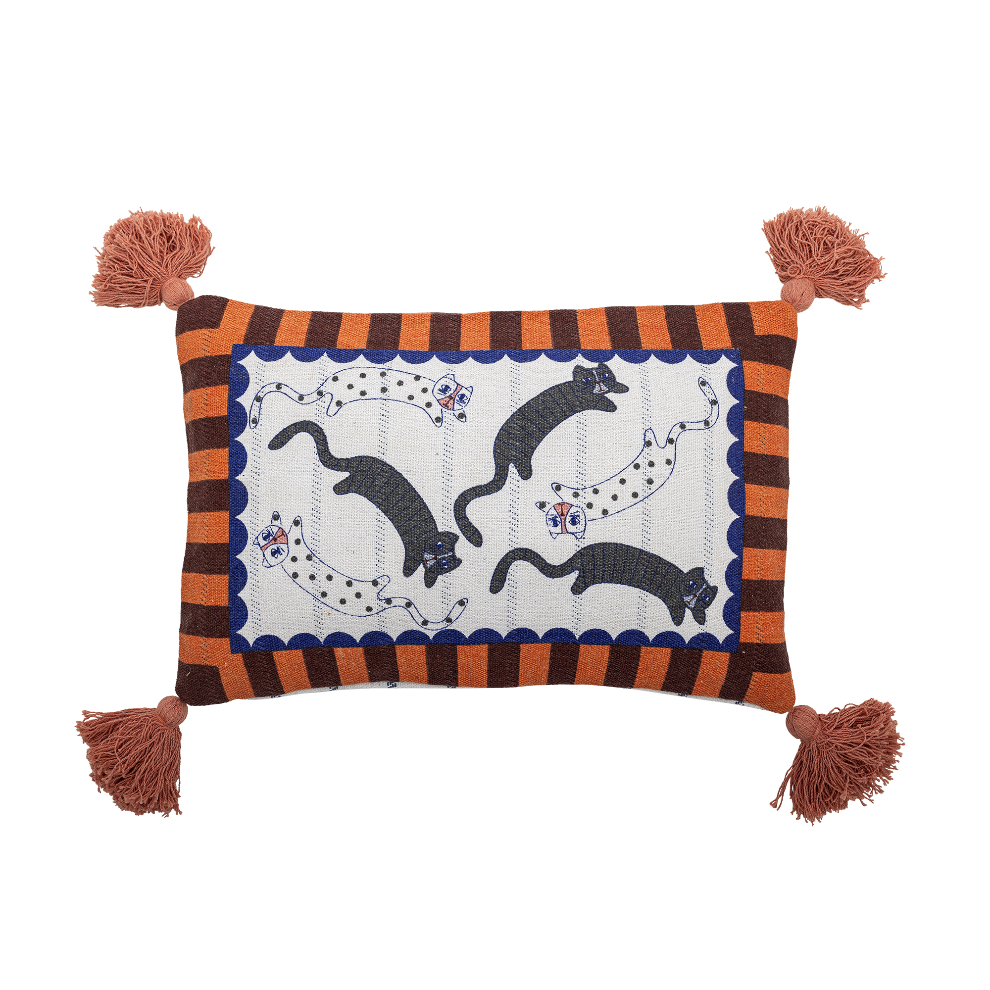 Bloomingville - Missy Pude, Multifarvet, Genanvendt Bomuld, L60xW35 cm billede