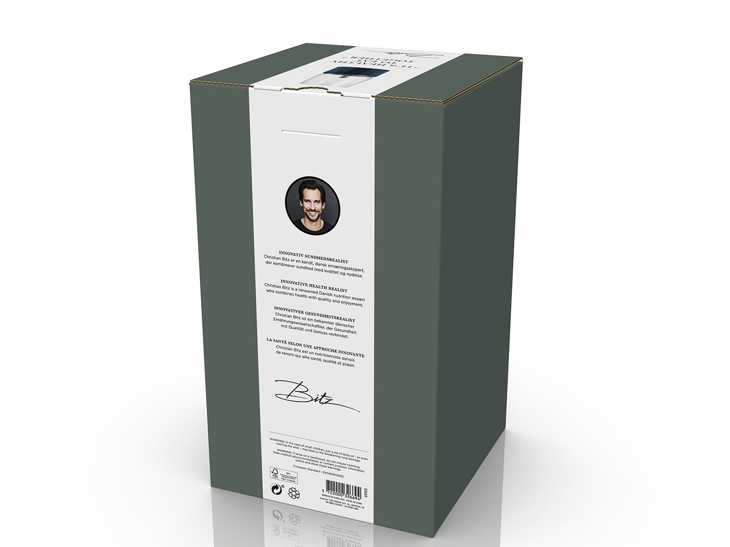 Olielampe Gastro Dia. 15 x 26 cm Blå Stentøj/Stål/Glas