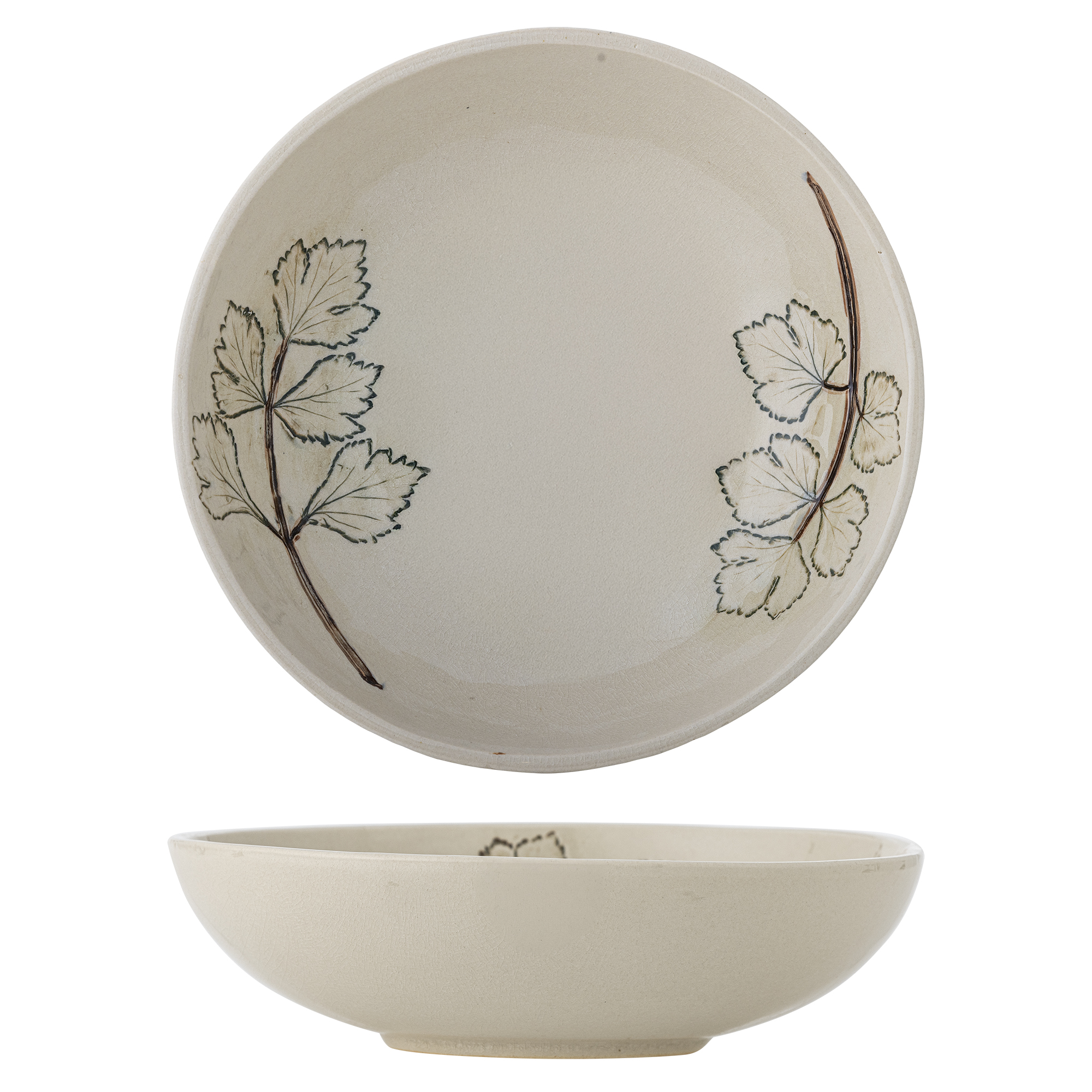 Bloomingville - Aubrin Skål, Natur, Stentøj, D26xH7 cm billede