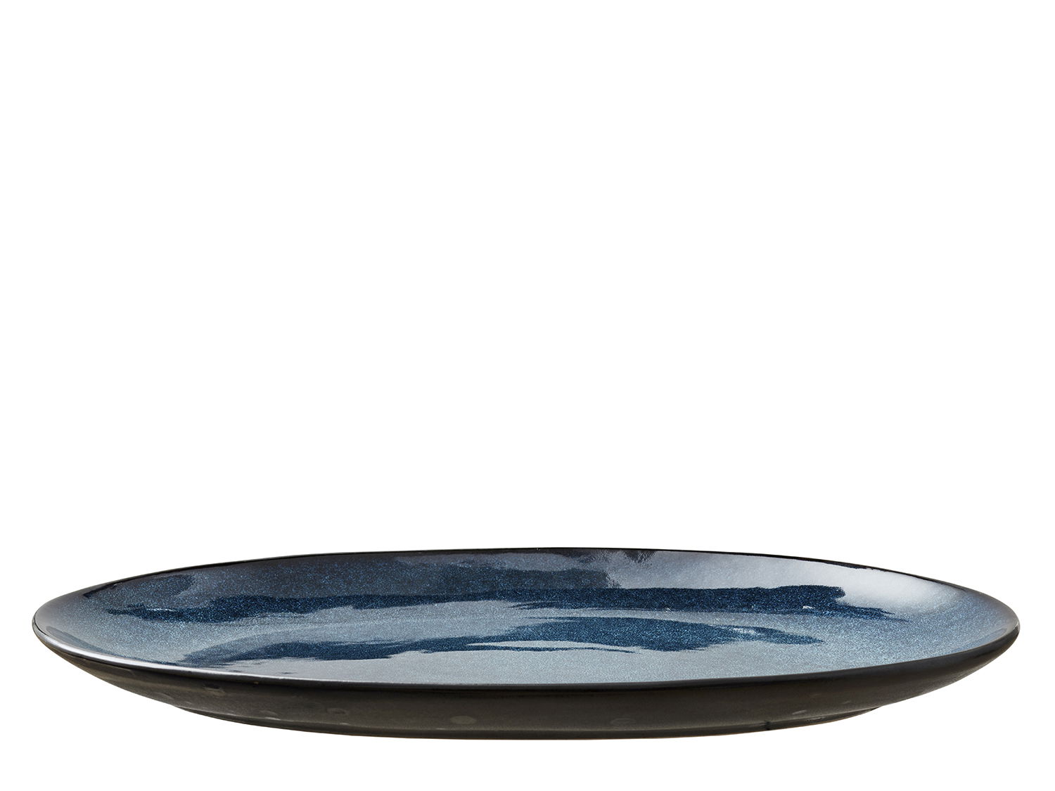 Fad oval 36x25cm s/mblå