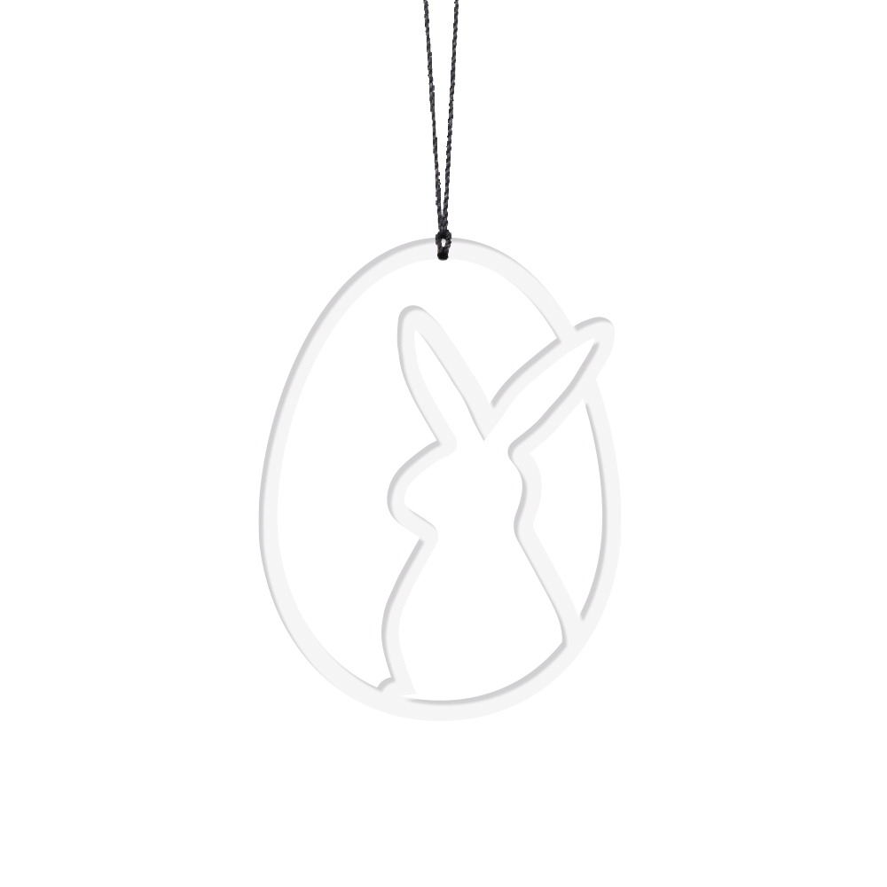 Hare påskeæg, ophæng, Hvid Hare påskeæg, ophæng, Hvid