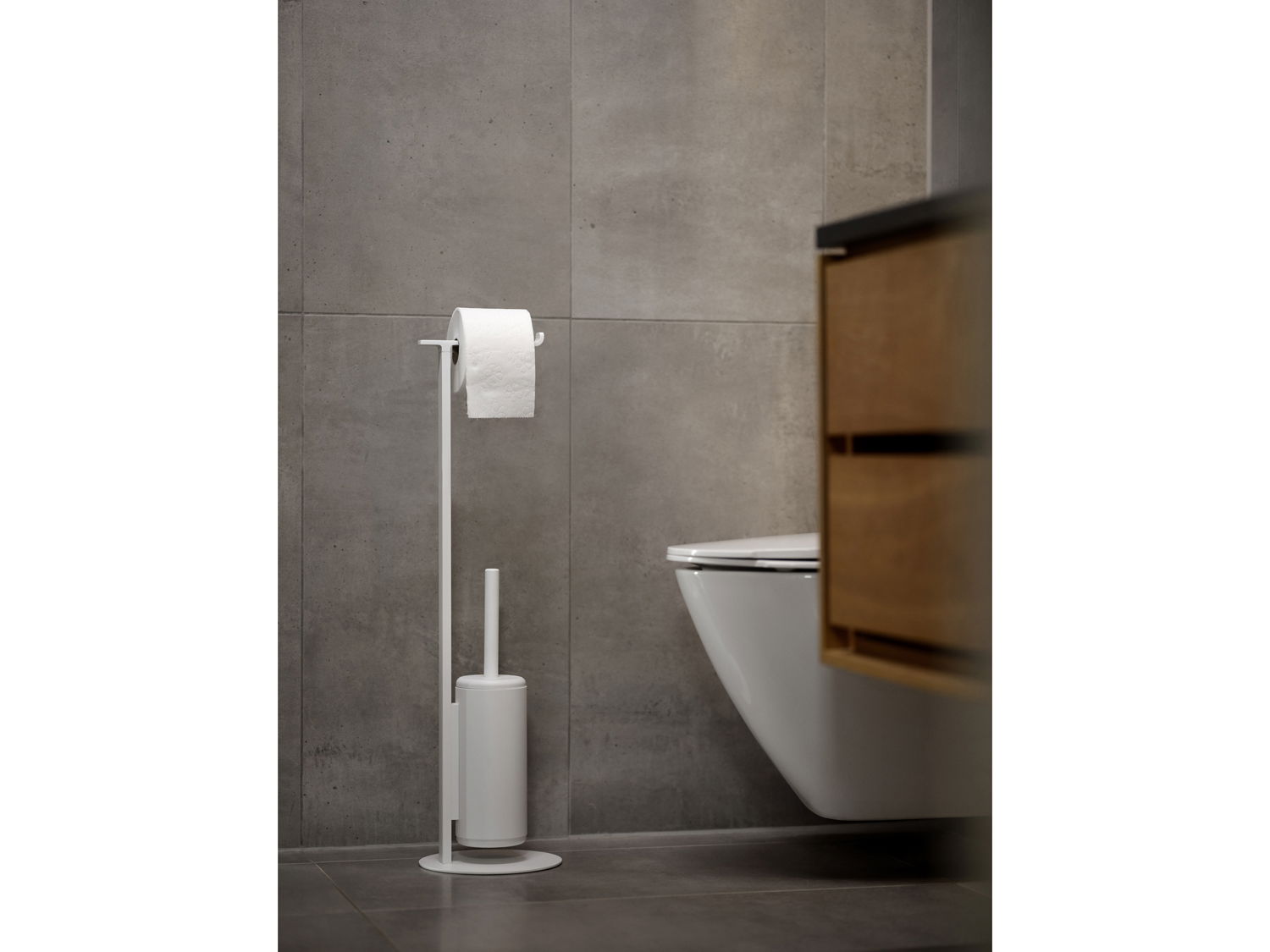 Zone Rim Fritst. toiletrulleh. m børste 74,5 cm Hvid