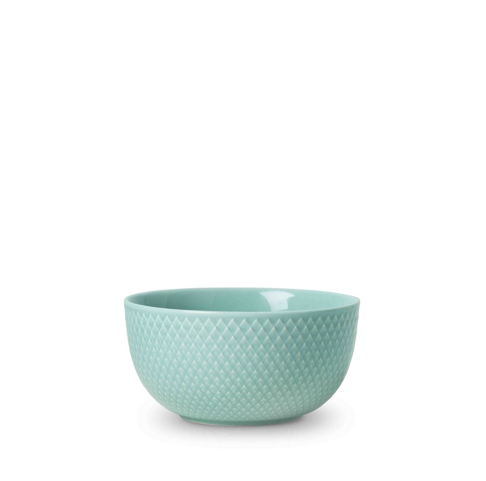Lyngby Porcelæn - Rhombe Skål, 13 cm, aqua billede