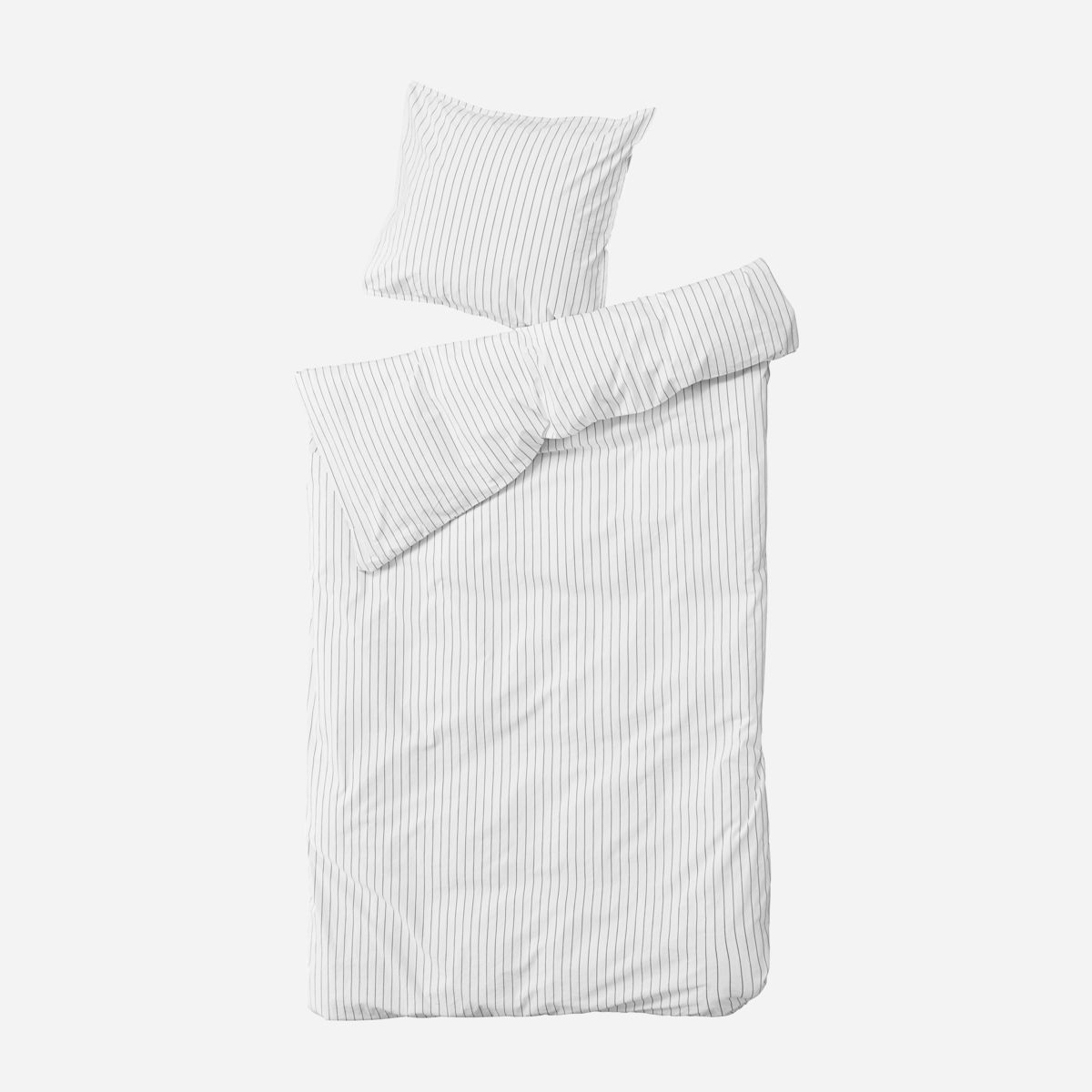 Sengesæt Dagny byNORD økologisk percale-bomuld 150x210 cm dyne- og pudebetræk Snow w. coal