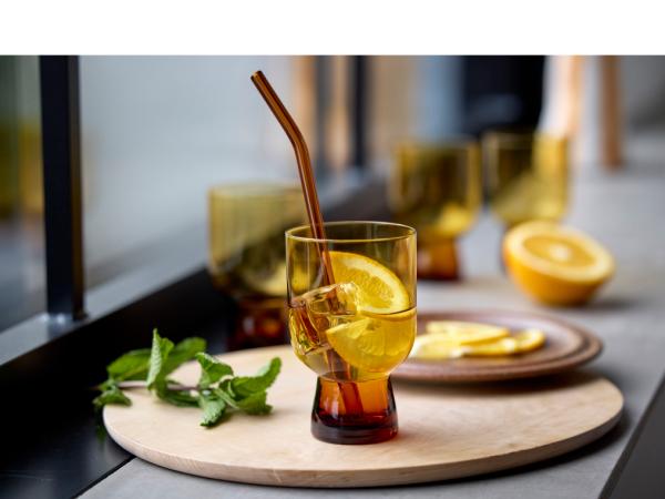 Lyngby Glas Sorrento Vandglas 30 cl 4 stk. Amber