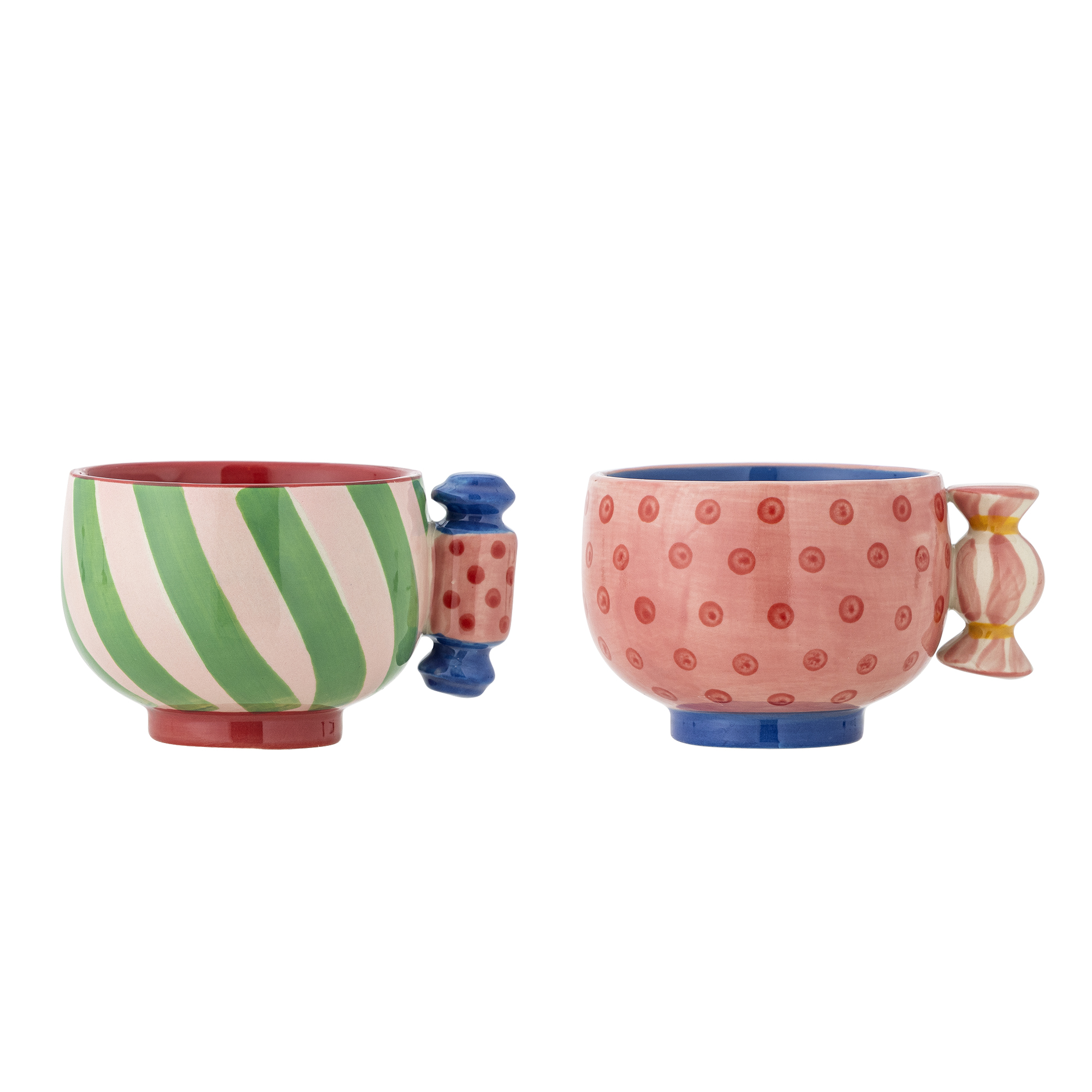 Bloomingville - Caramella Kop, Multifarvet, Stentøj, D9,5xH7 cm, Set of 2