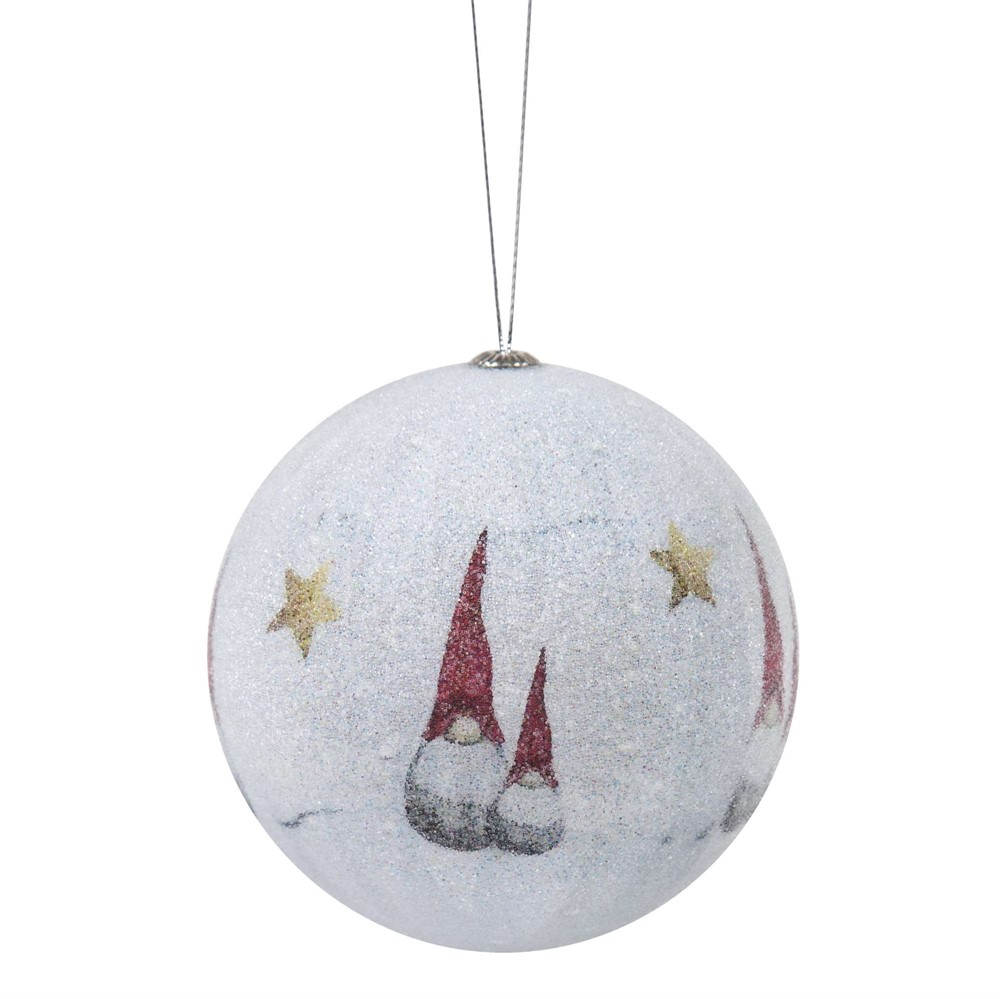 Nääsgränsgården - Christmas ornament Santa High Hat light grey frost, ø10cm