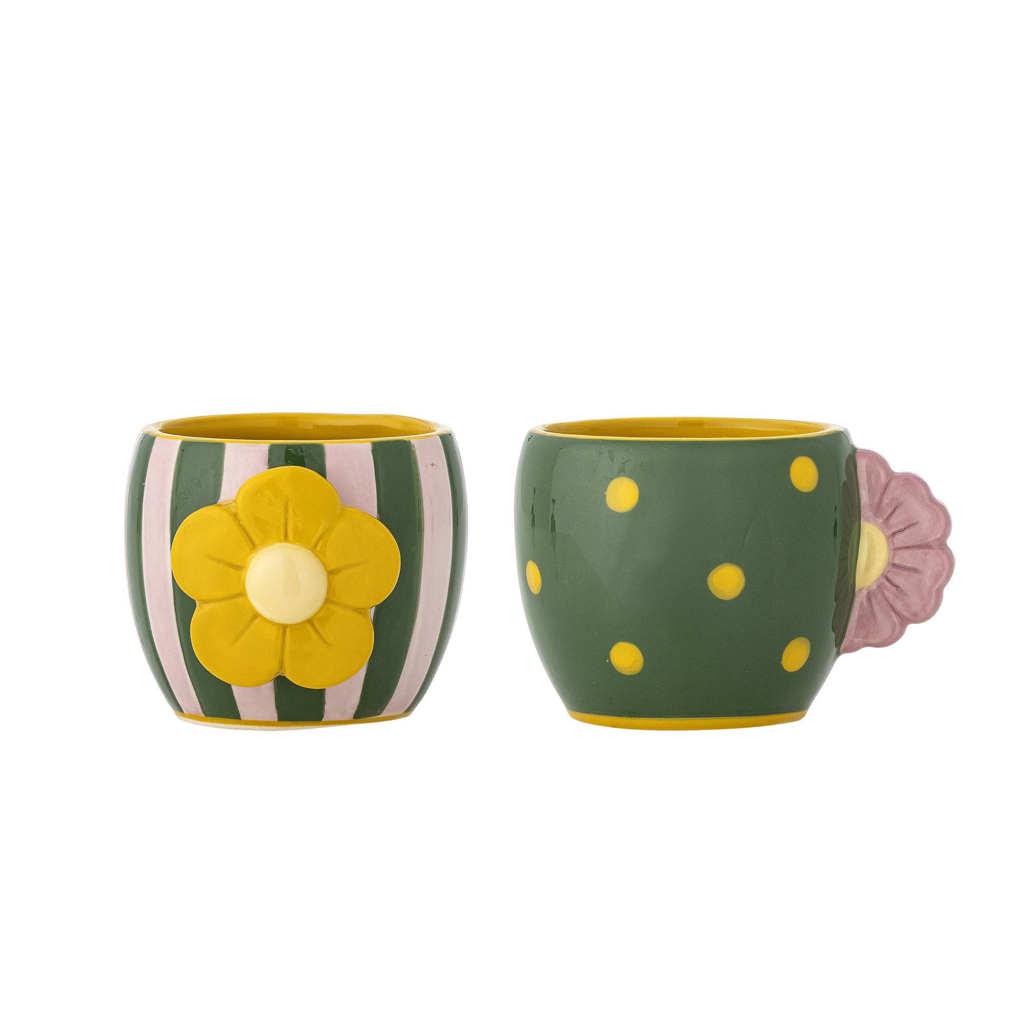 Bloomingville - Haisy Kop, Multifarvet, Stentøj, D9,5xH7,5 cm, Set of 2