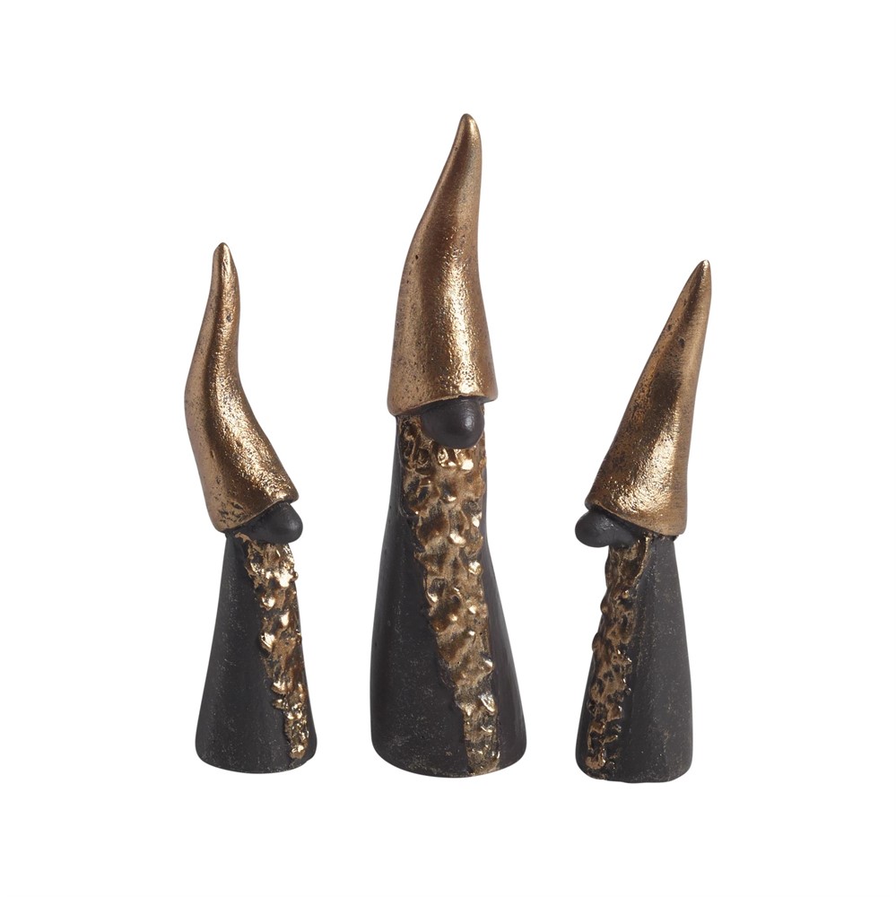 Nääsgränsgården - Tall Santa black 3 stk H.7-9cm