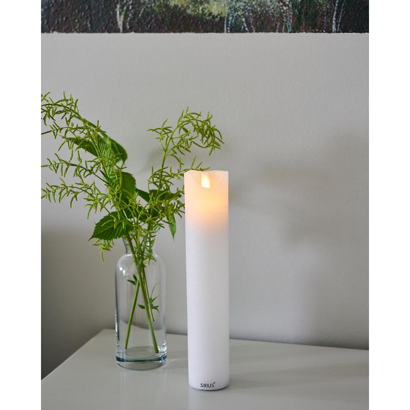 Sirius Sara Genopladelig Bloklys, Ø5xH25 cm, Hvid