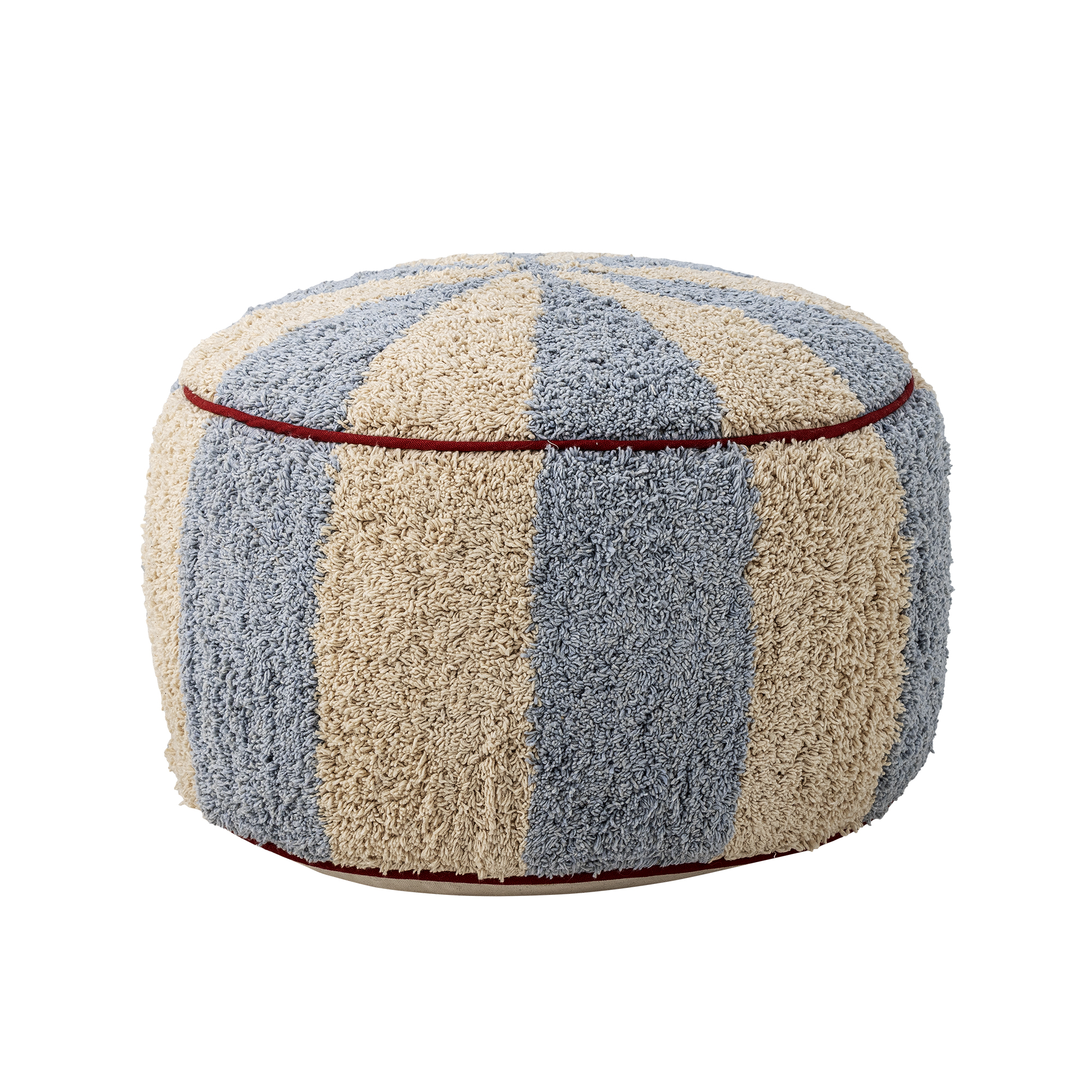 Bloomingville - Charoline Puf, Blå, Bomuld, D44xH26 cm