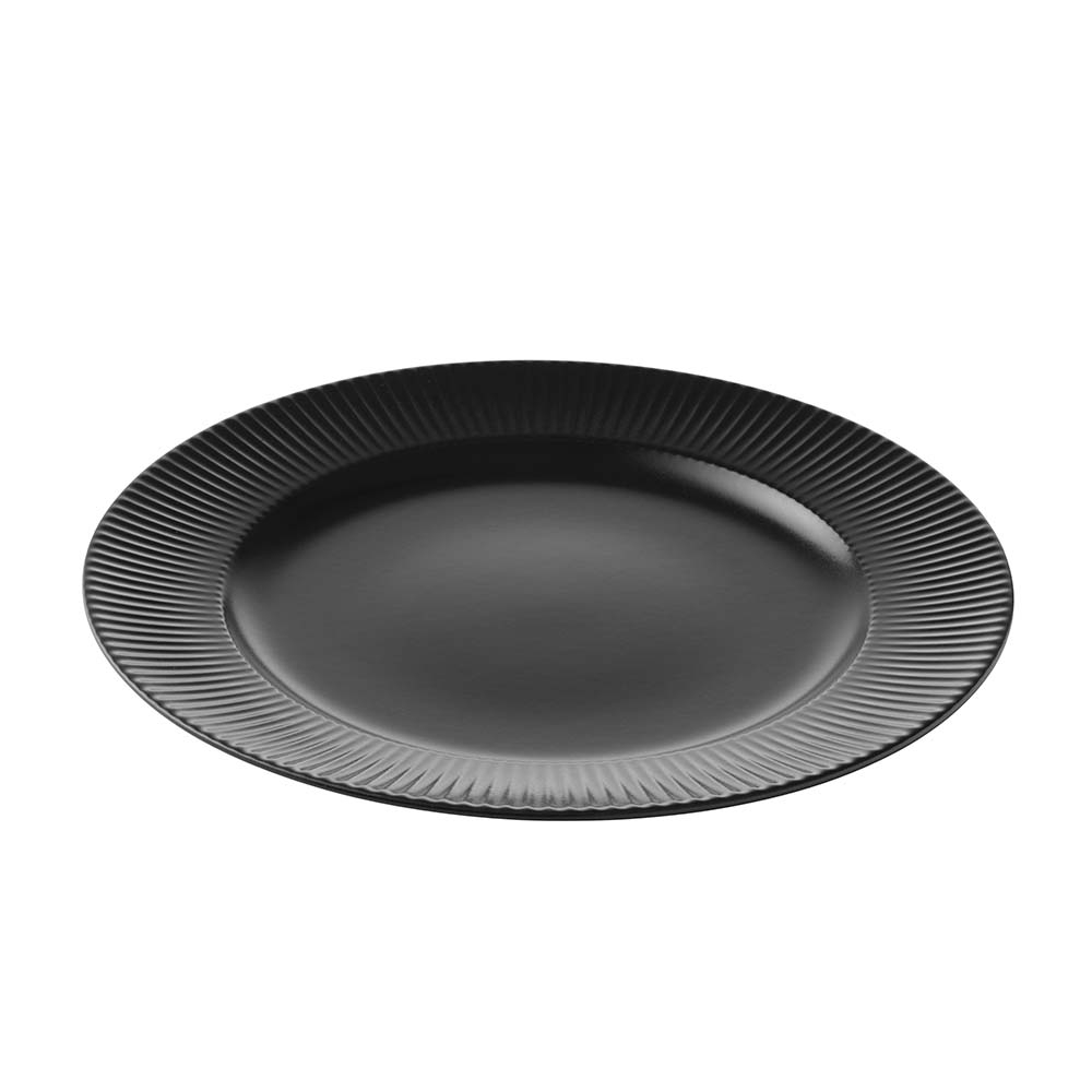 Groovy - middags tallerken, stentøj, sort, 27 cm