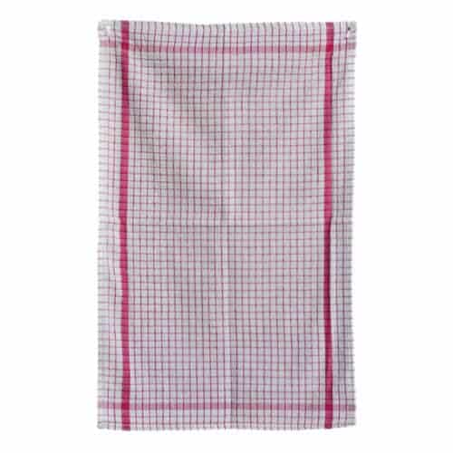 Engholm Textiles - Frotte viskestykke – Hvid bund – Rød