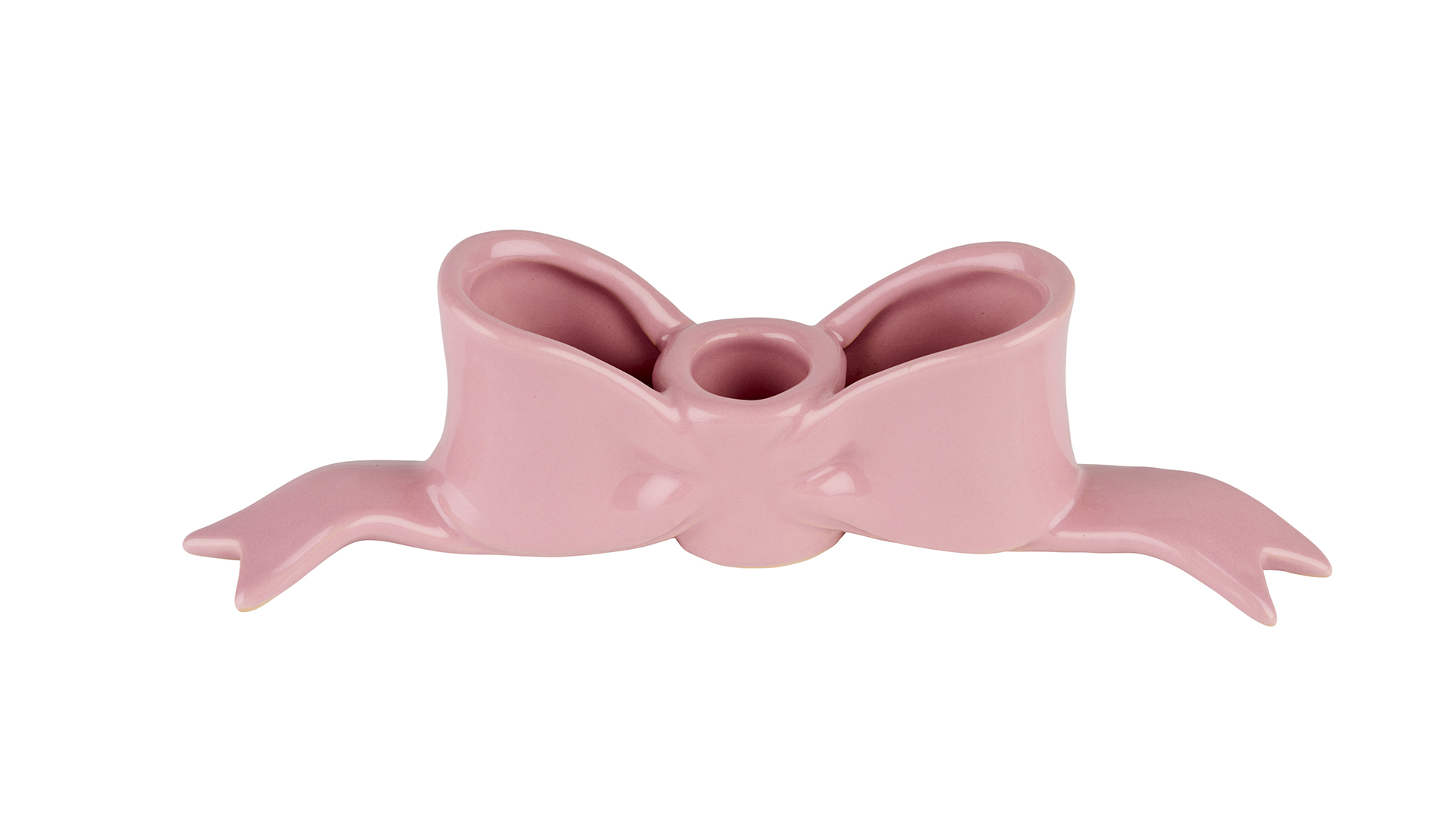 2Have - Lysestage Sløjfe 6x23 cm Pink Keramik